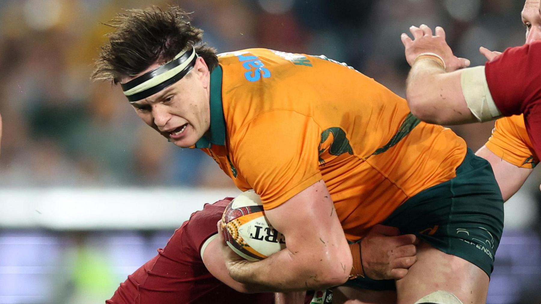 Tom Hooper in action for Australia