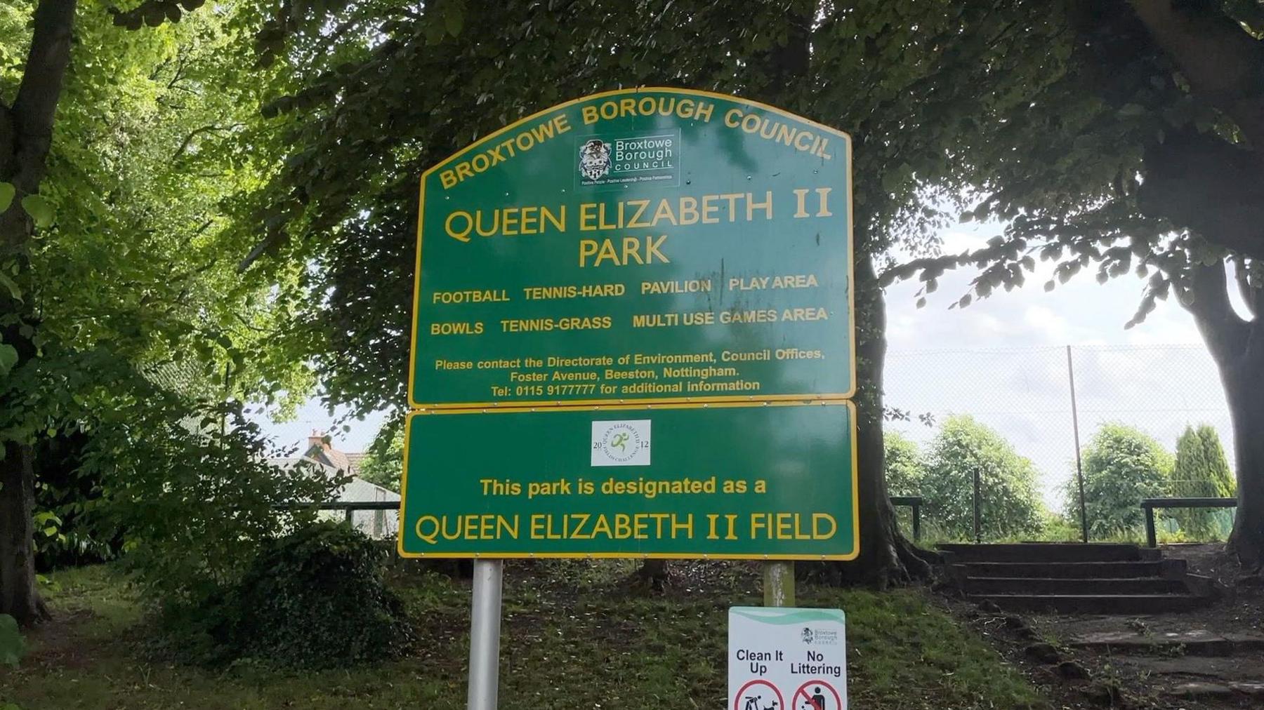 Sign for Queen Elizabeth Park