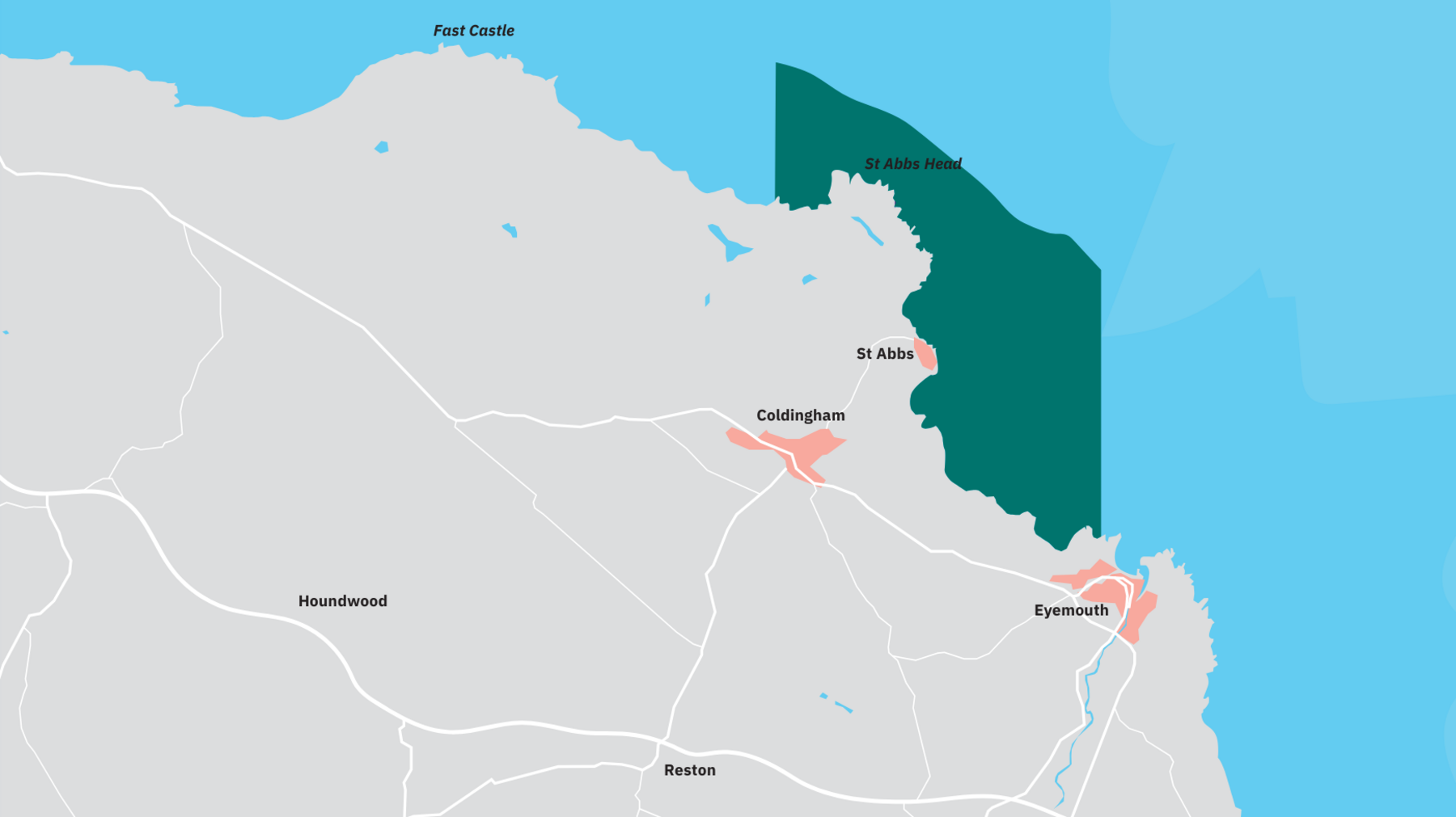 A map of Berwickshire Marine Reserve