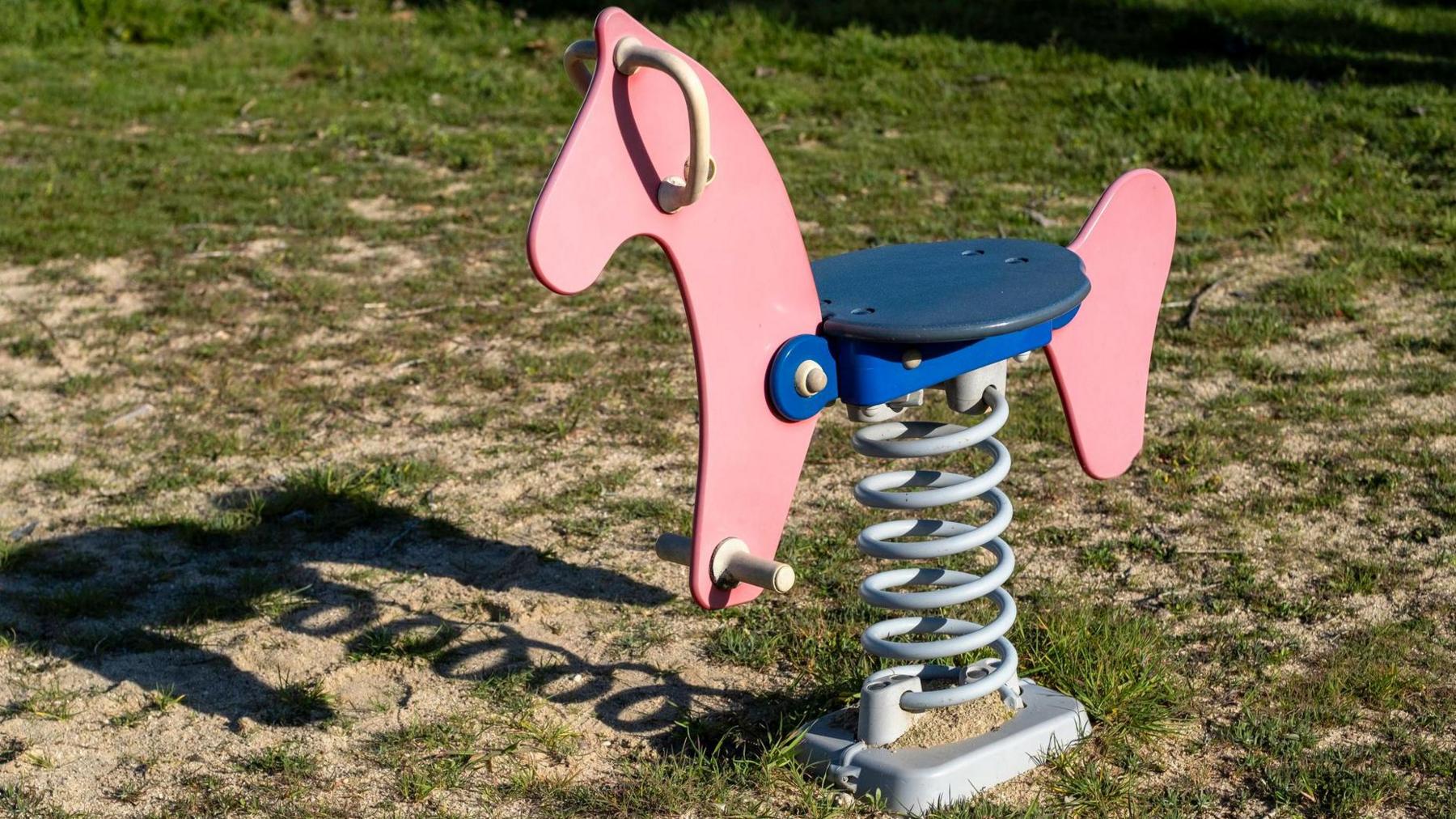 A spring horse in a playground