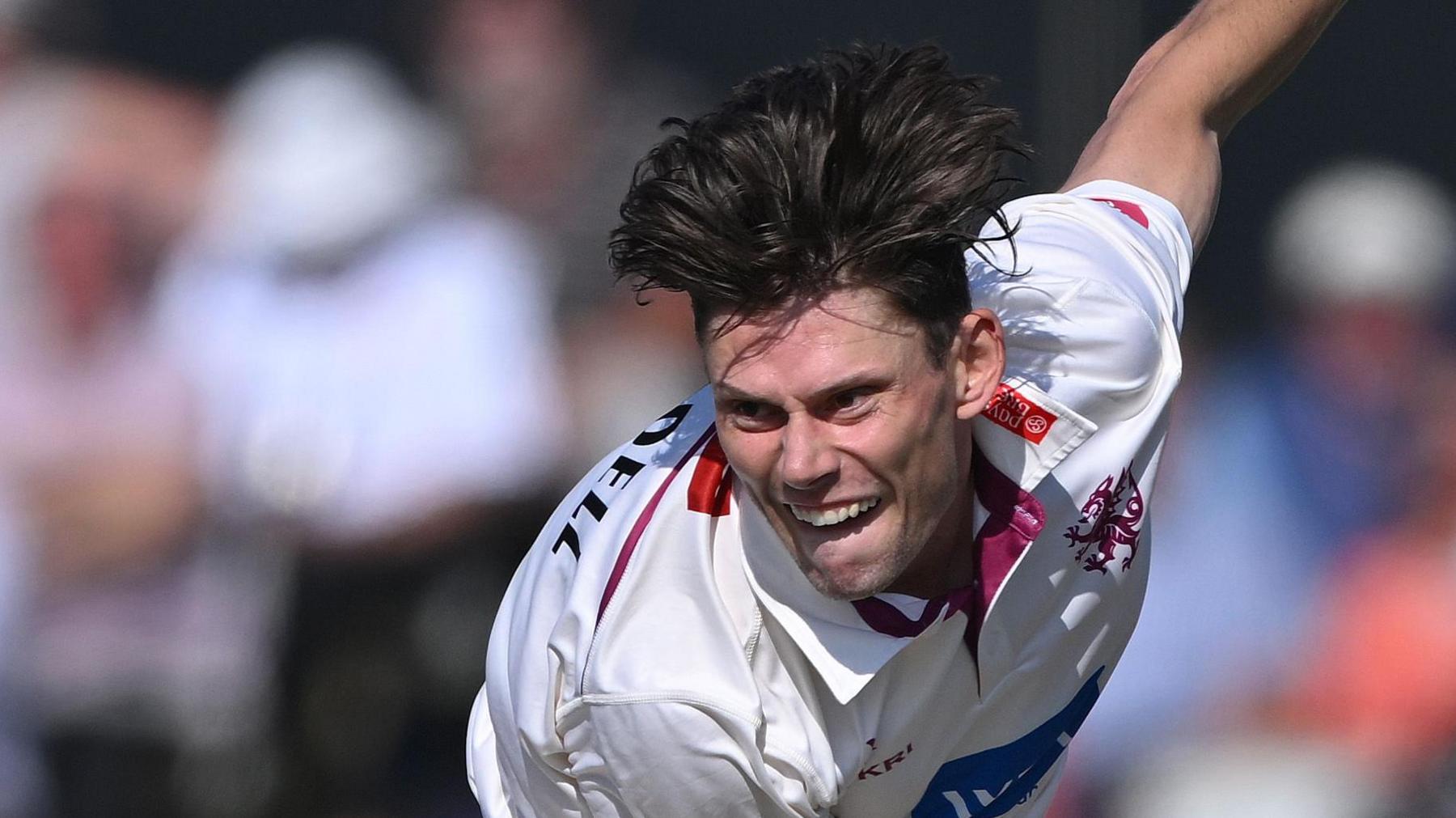 Brett Randell in action for Somerset in 2024