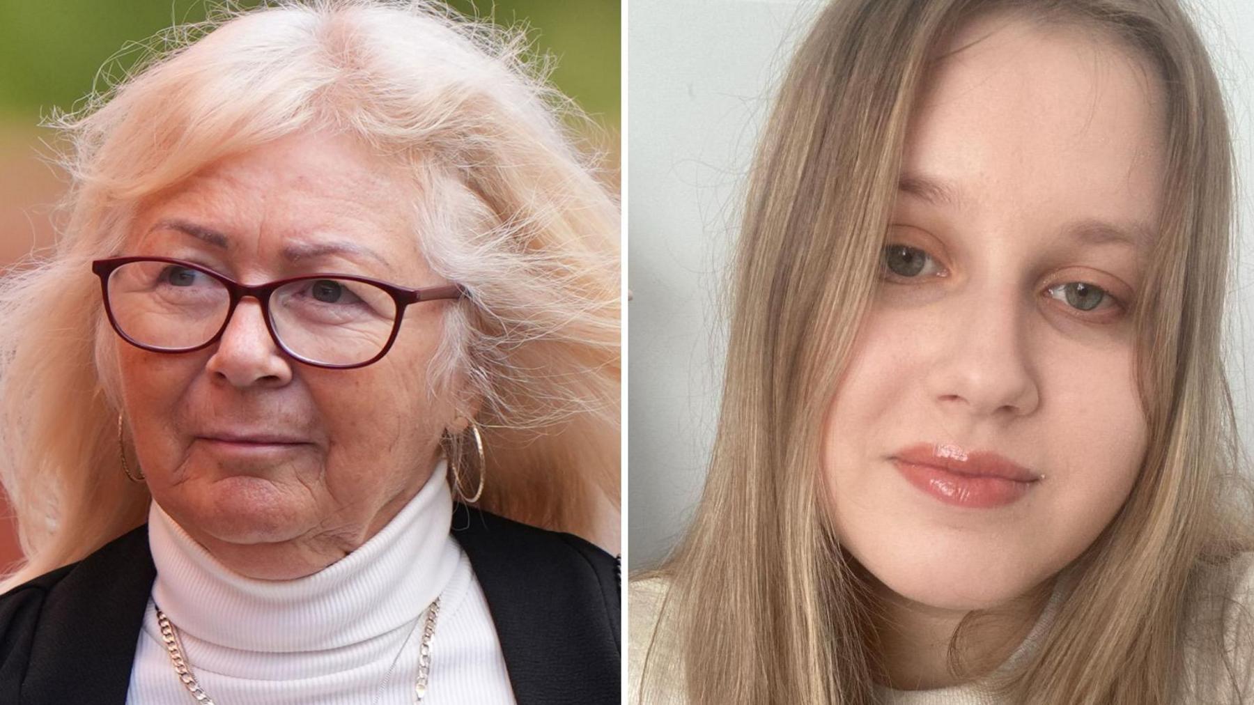 A composite image of both women