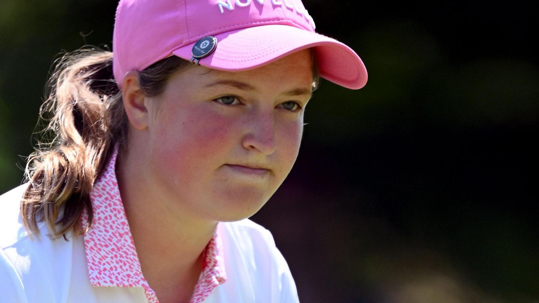 Lottie Woad in the final round of the Evian Championship