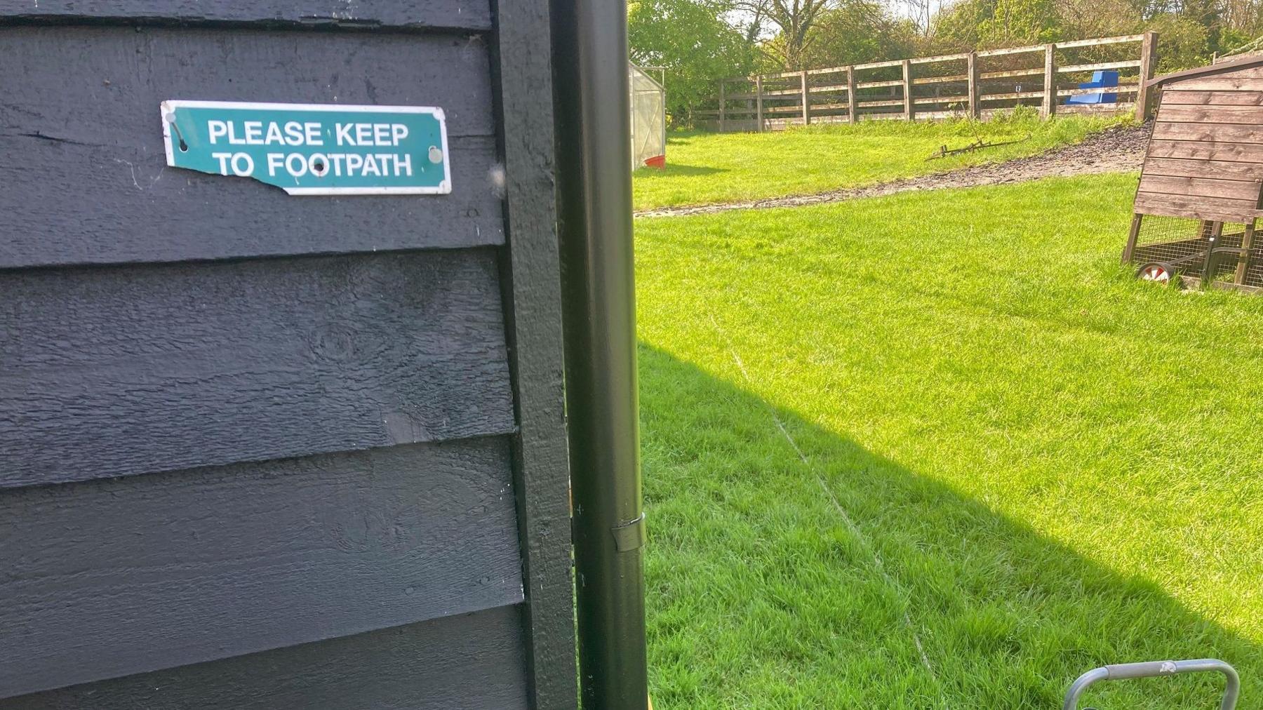 A shed, fence and field at Stocking Farm