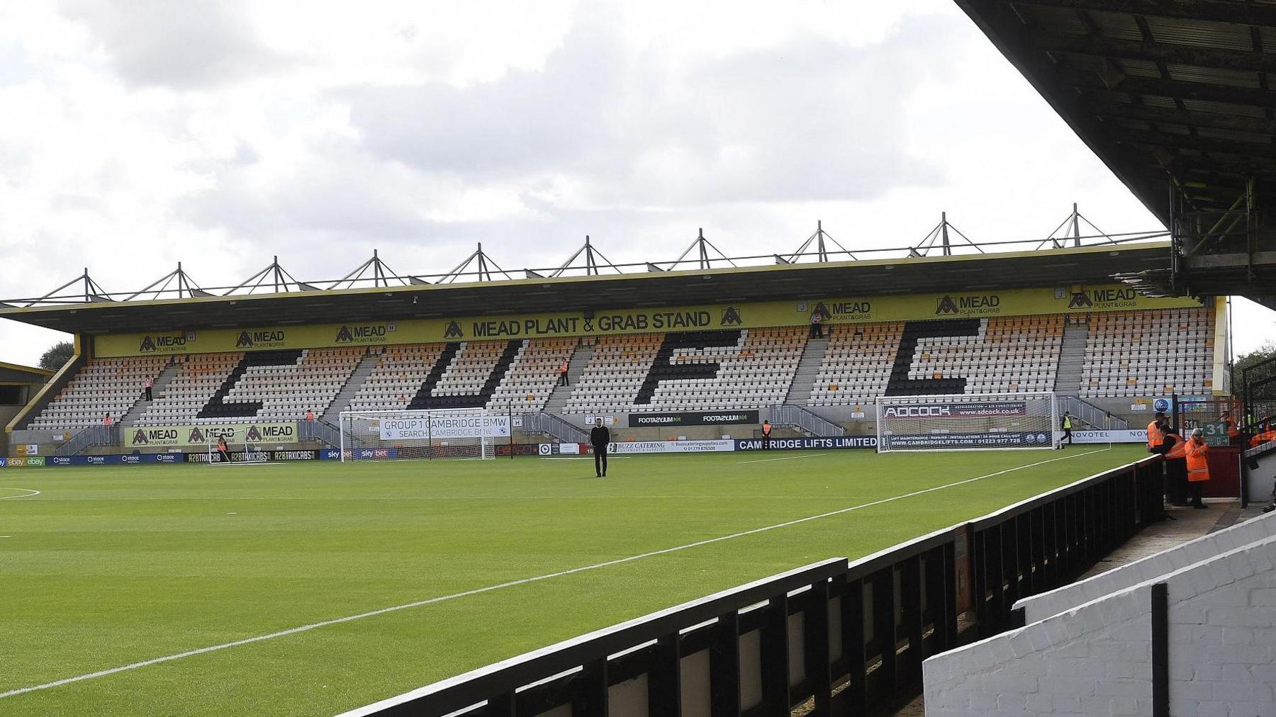 View of Cambridge United's Abbey Stadium ground