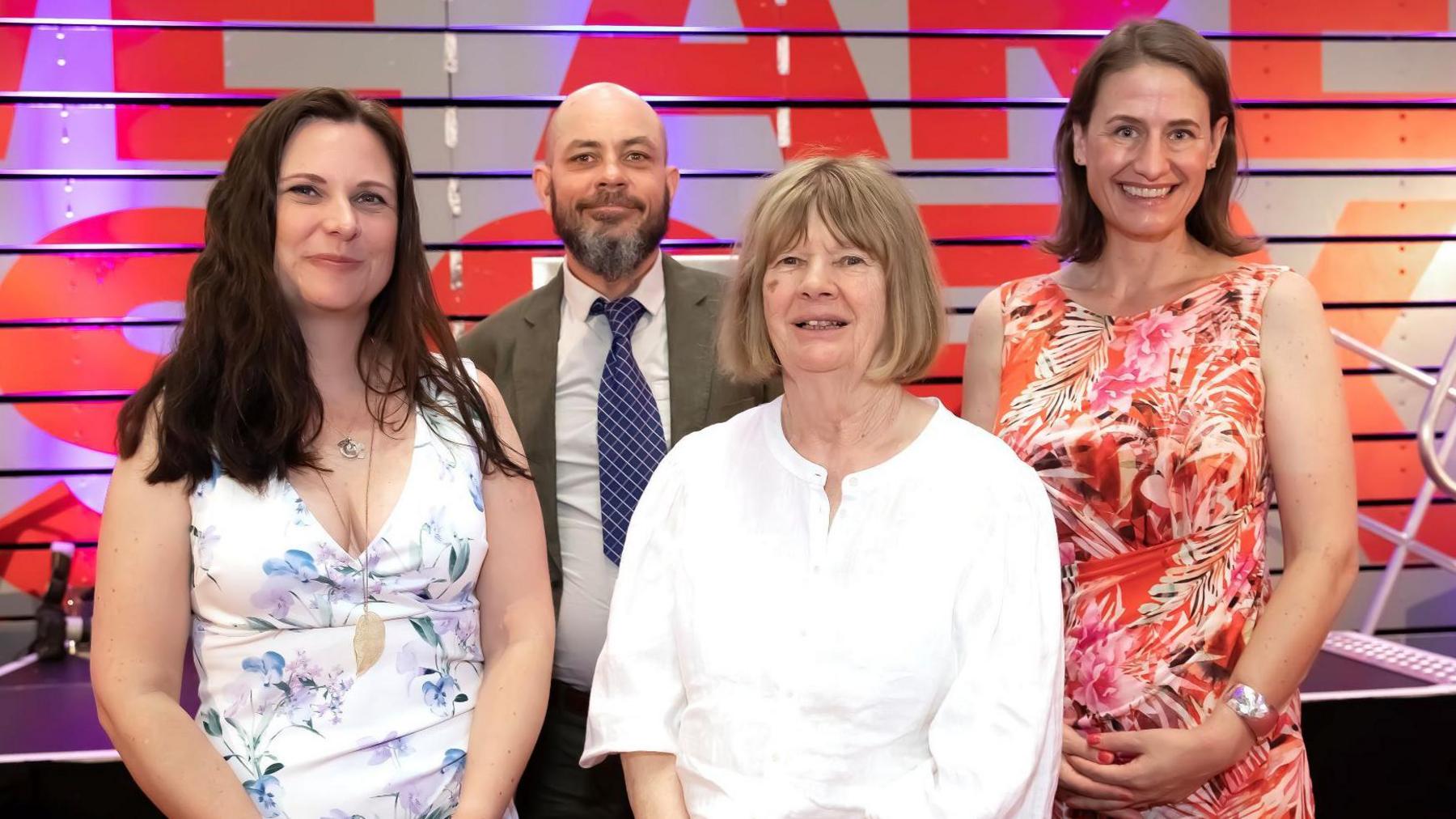 Camilla Philpot Thomsen, Dr Darren Thiel, Prof Joan Busfield and Prof Linsey McGoey standing together 