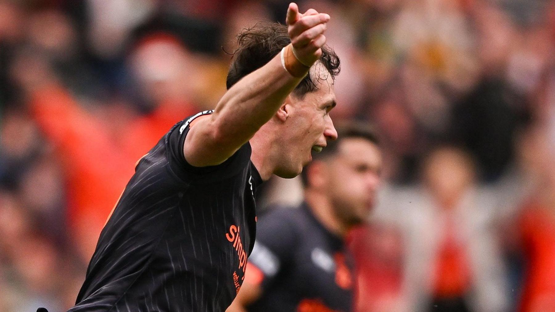 Barry McCambridge celebrates after scoring the 55th-minute goal which got Armagh back into the contest at Croke Park