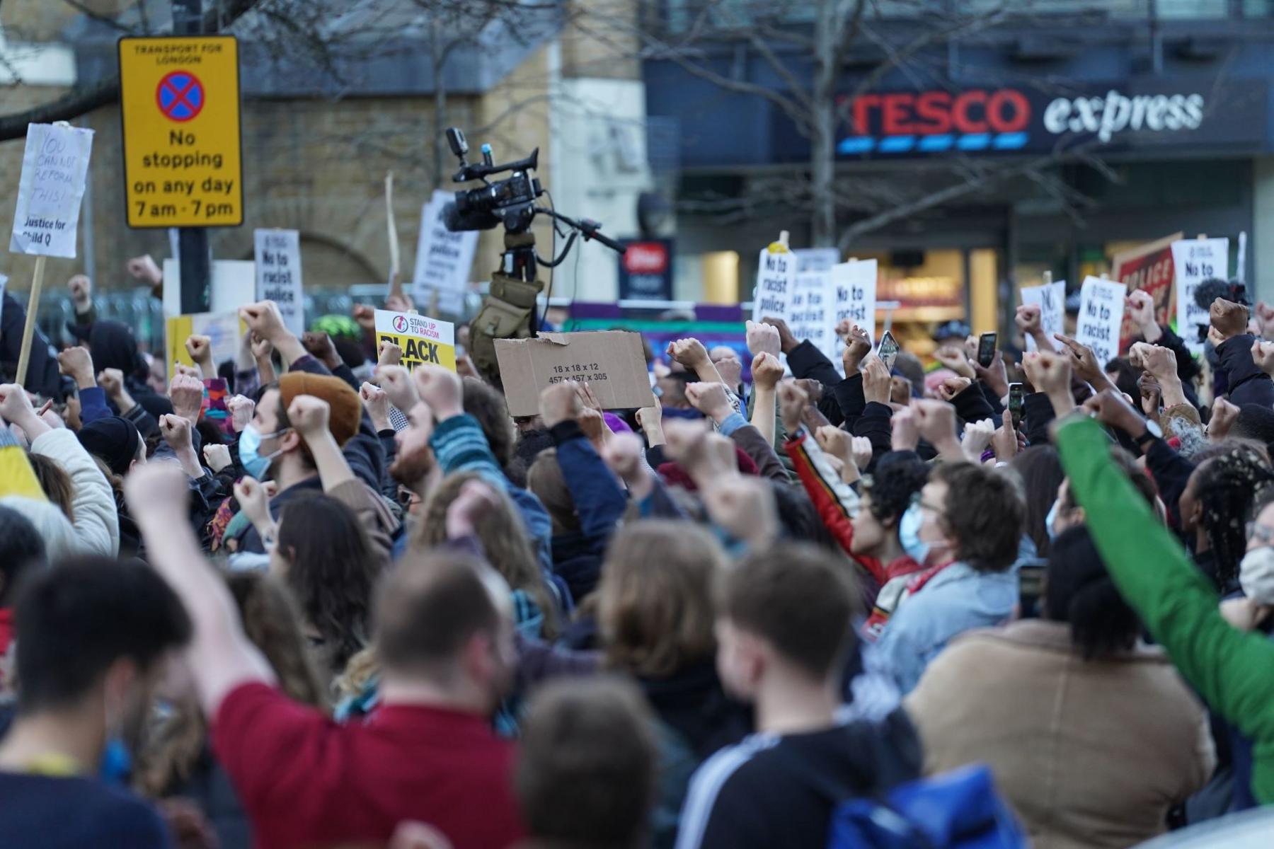 Protest in east London