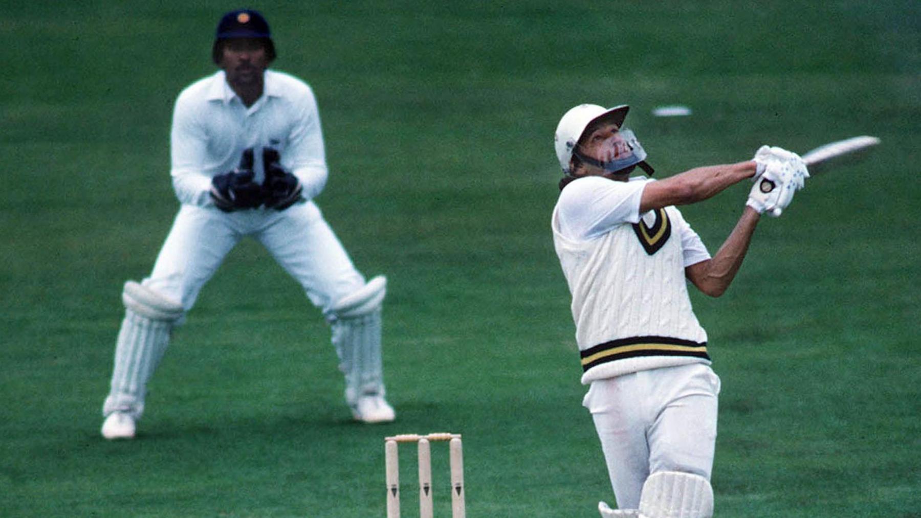 Imran Khan batting for Pakistan against Sri Lanka in 1983
