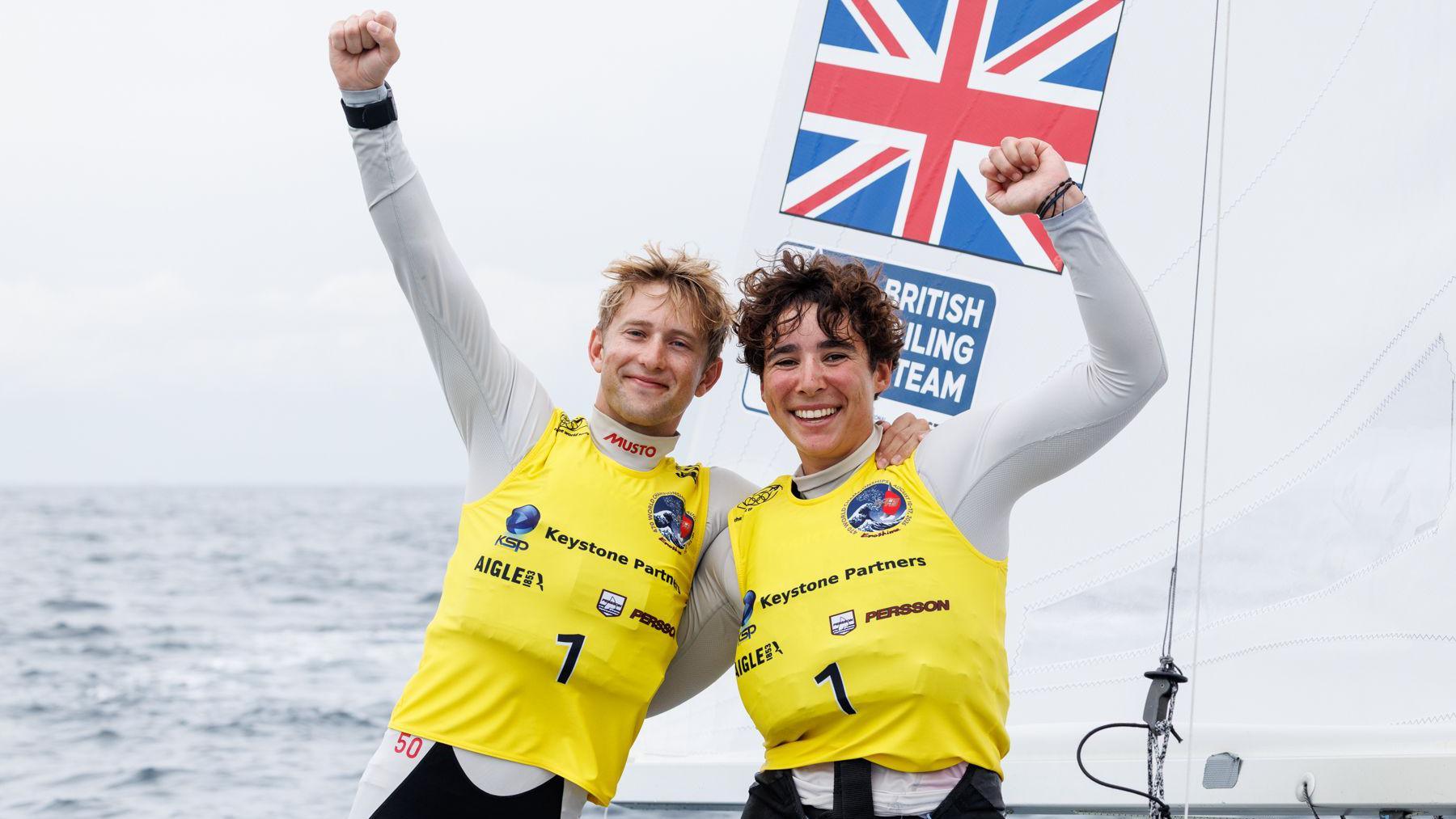 Martin Wrigley and Bettine Harris celebrating on a boat