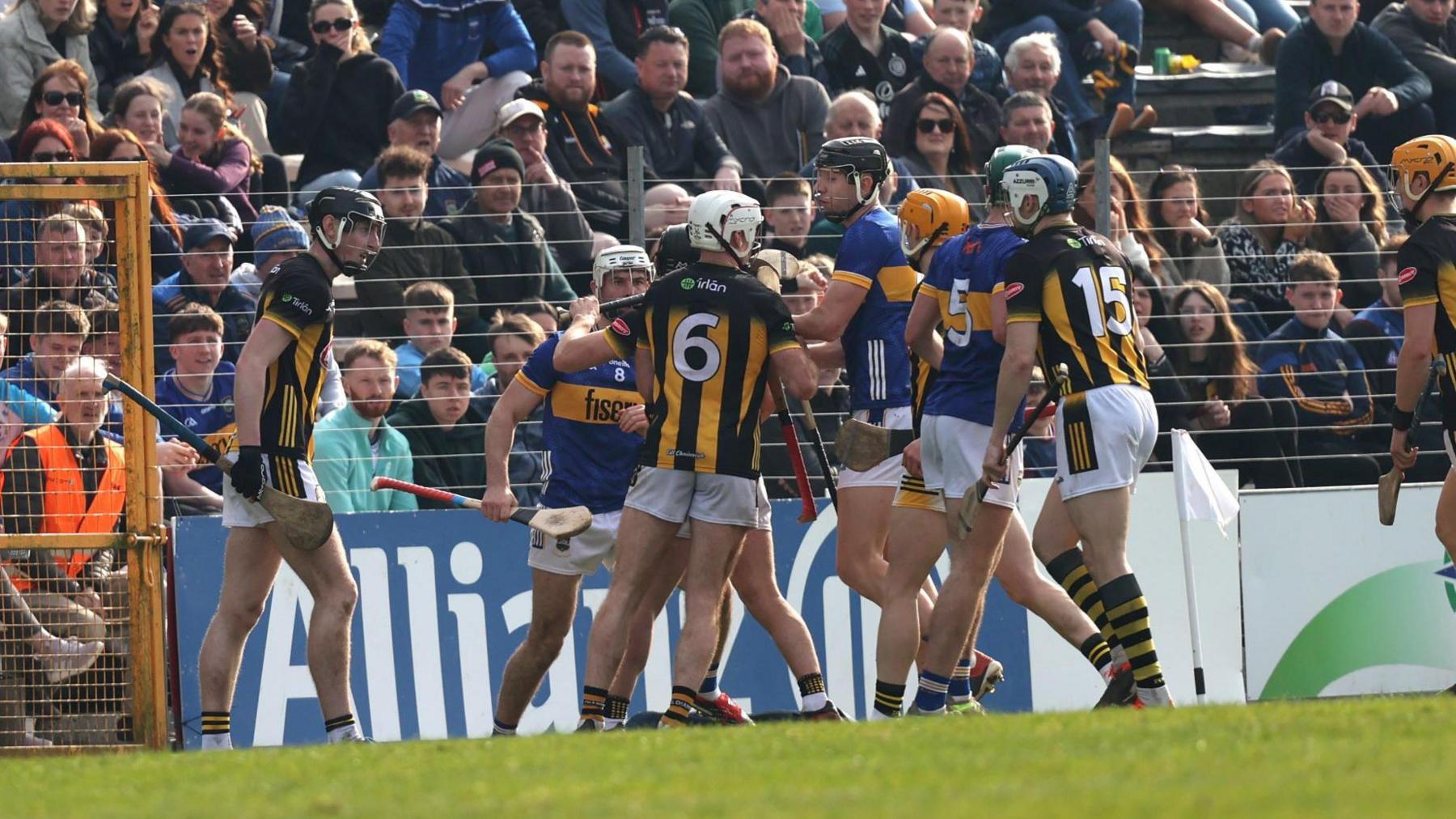 Kilkenny and Tipperary players