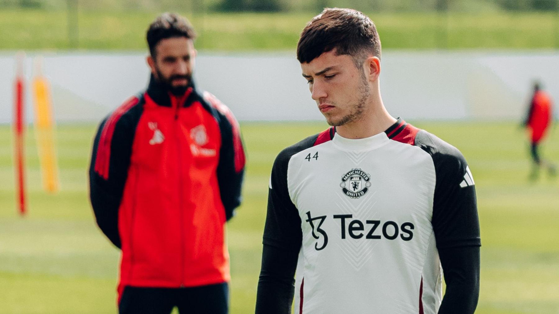 Dan Gore in training for Manchester United