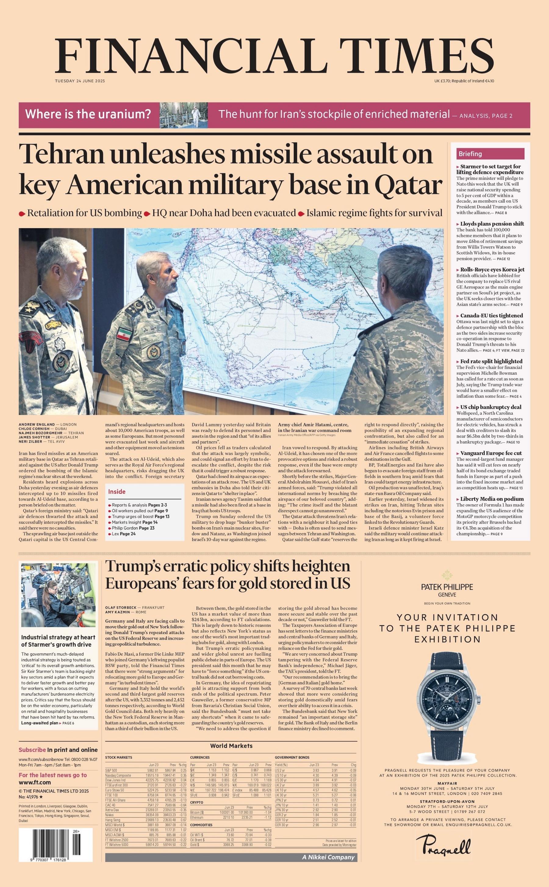 Tehran unleashes missile assault on key American military base in Qatar.