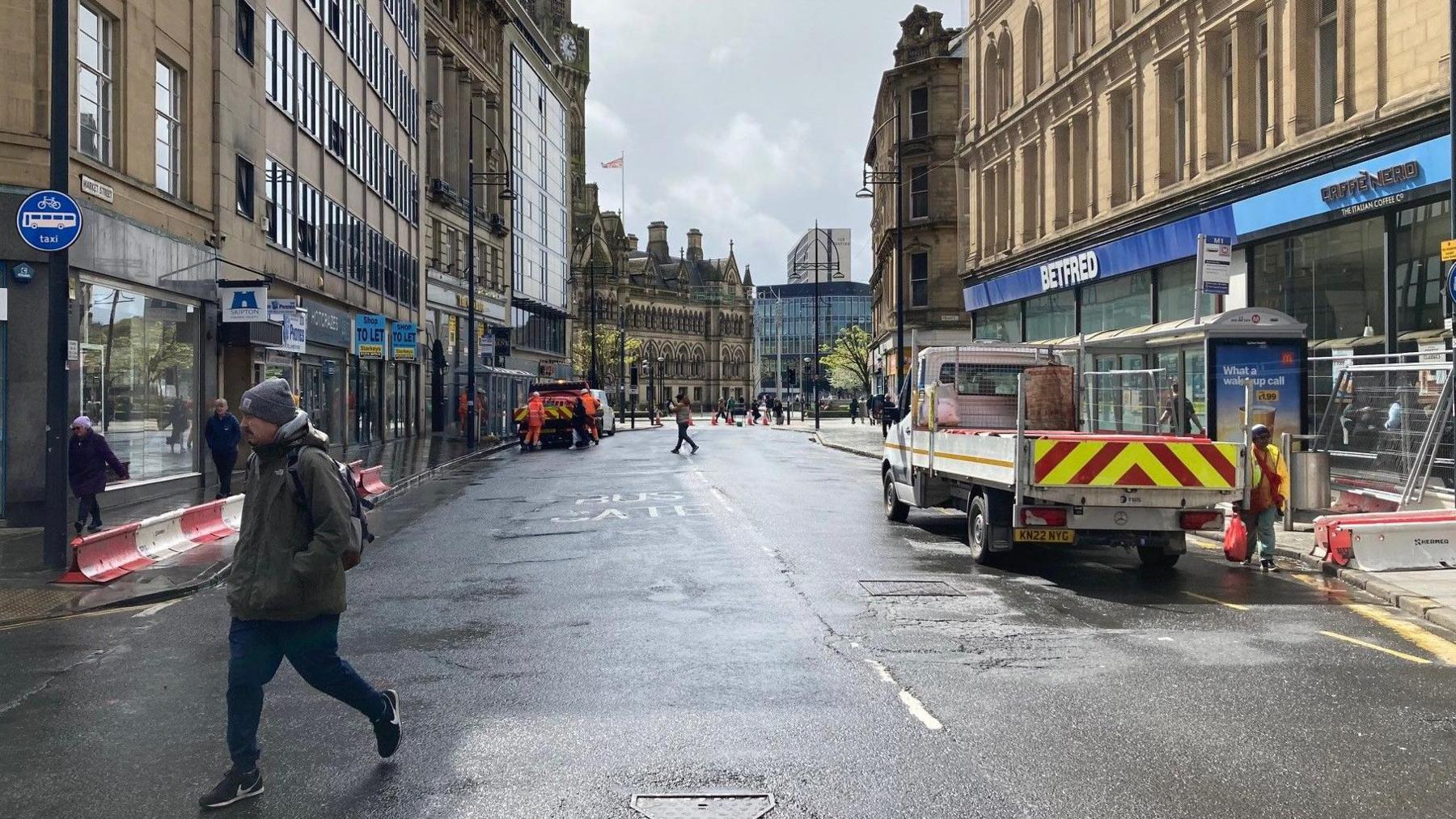 Market Street in Bradford city centre is now closed to buses