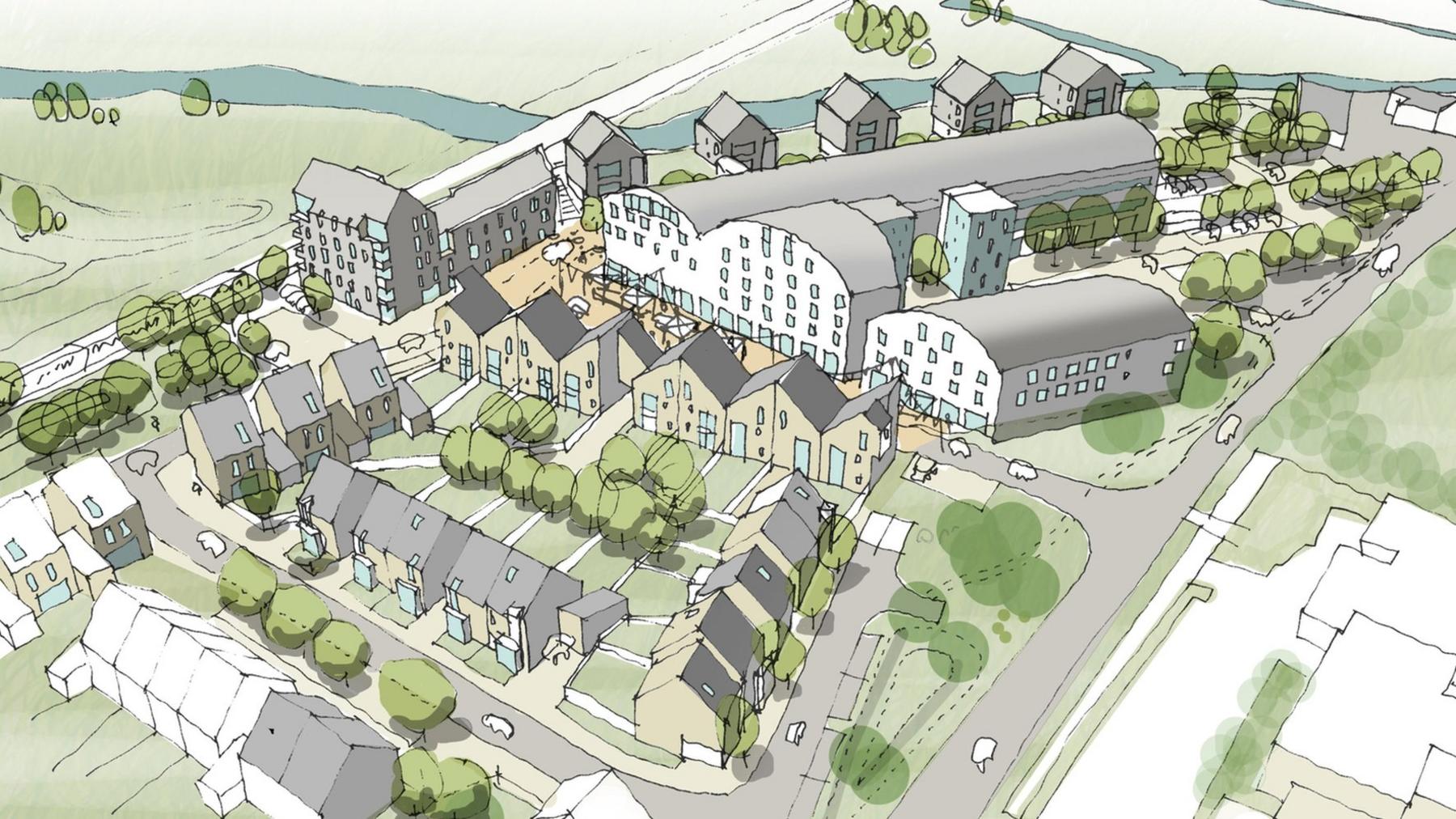 Artist's impression of the Fisons development in Bramford