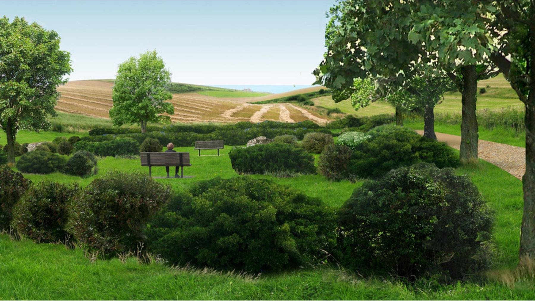 Artist's impression of woodland burial site