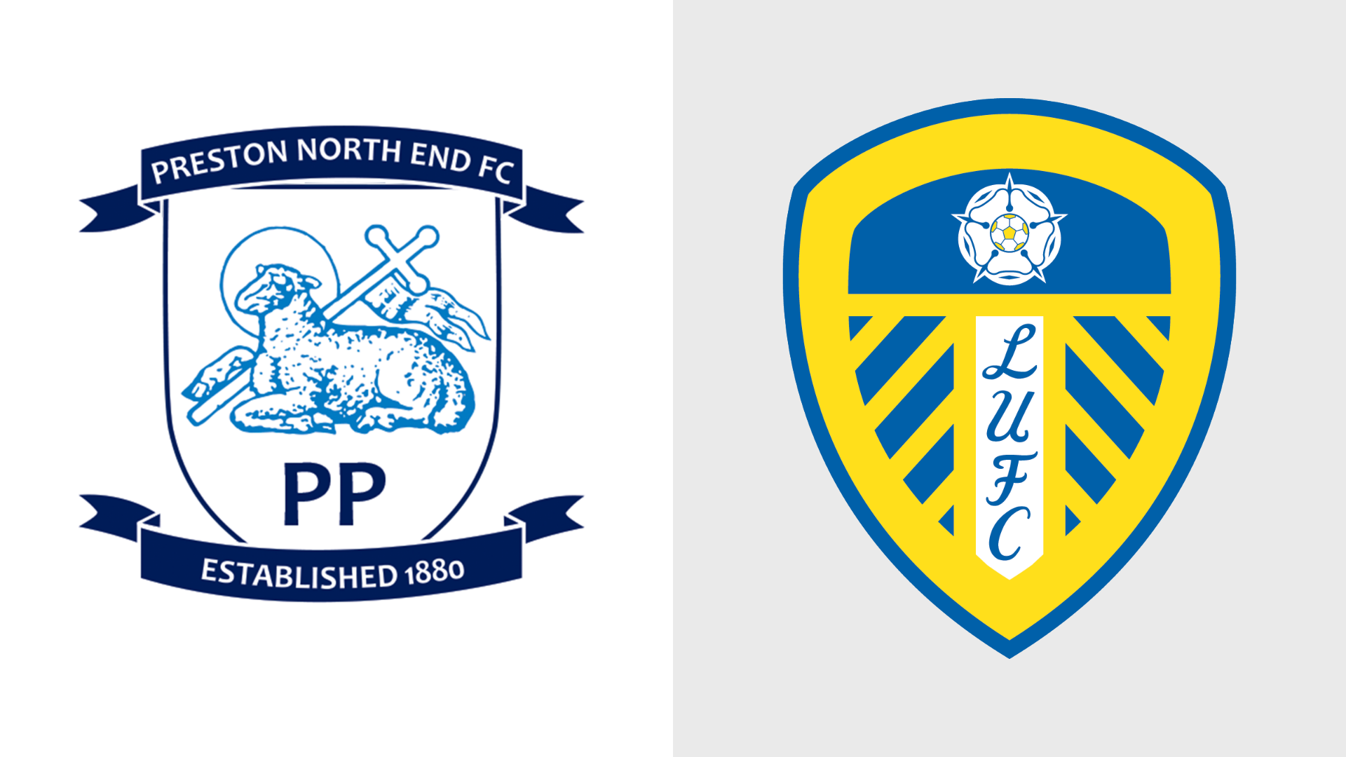 Preston North End and Leeds United club badges