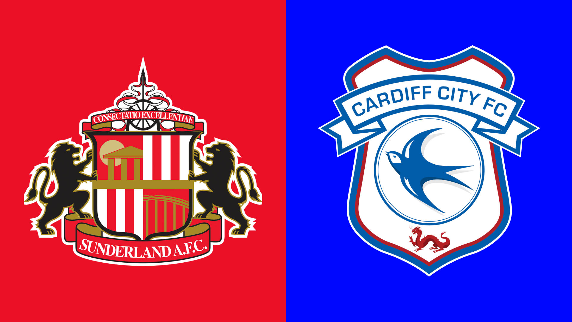 Side-by-side of Sunderland and Cardiff City club badges