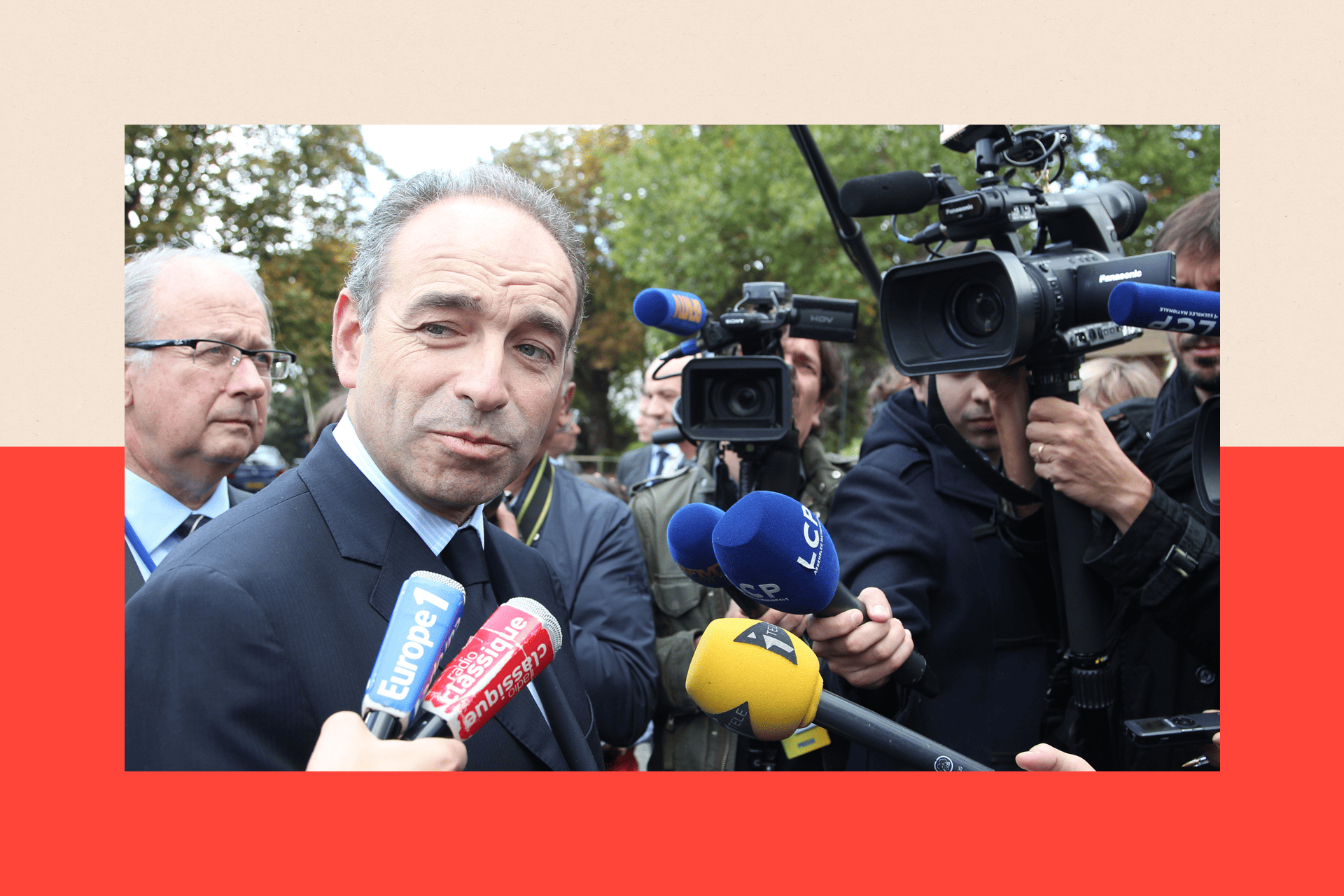 Jean-Francois Cope speaks to reporters