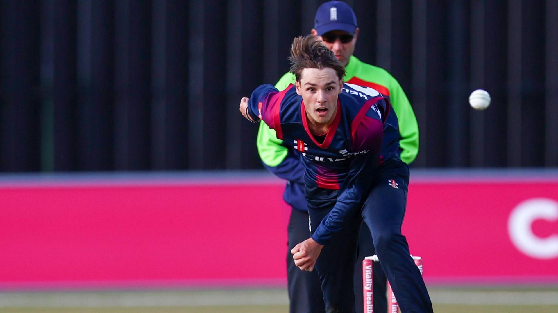 Freddie Heldreich in action for Northants Steelbacks in the T20 Blast