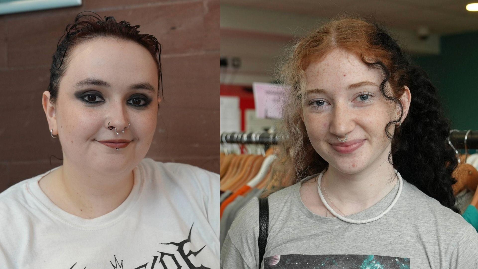 Llun o Sophie Davies (chwith) ac Ayana Harris