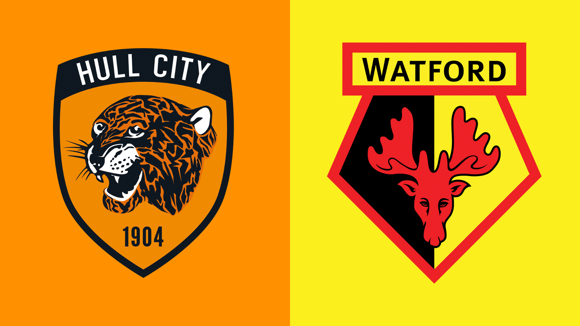 Hull City and Watford football club crests