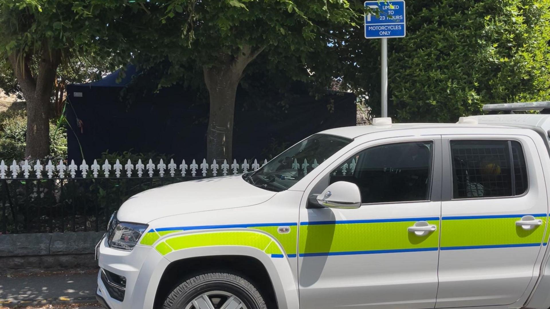 Police car at incident in Guernsey