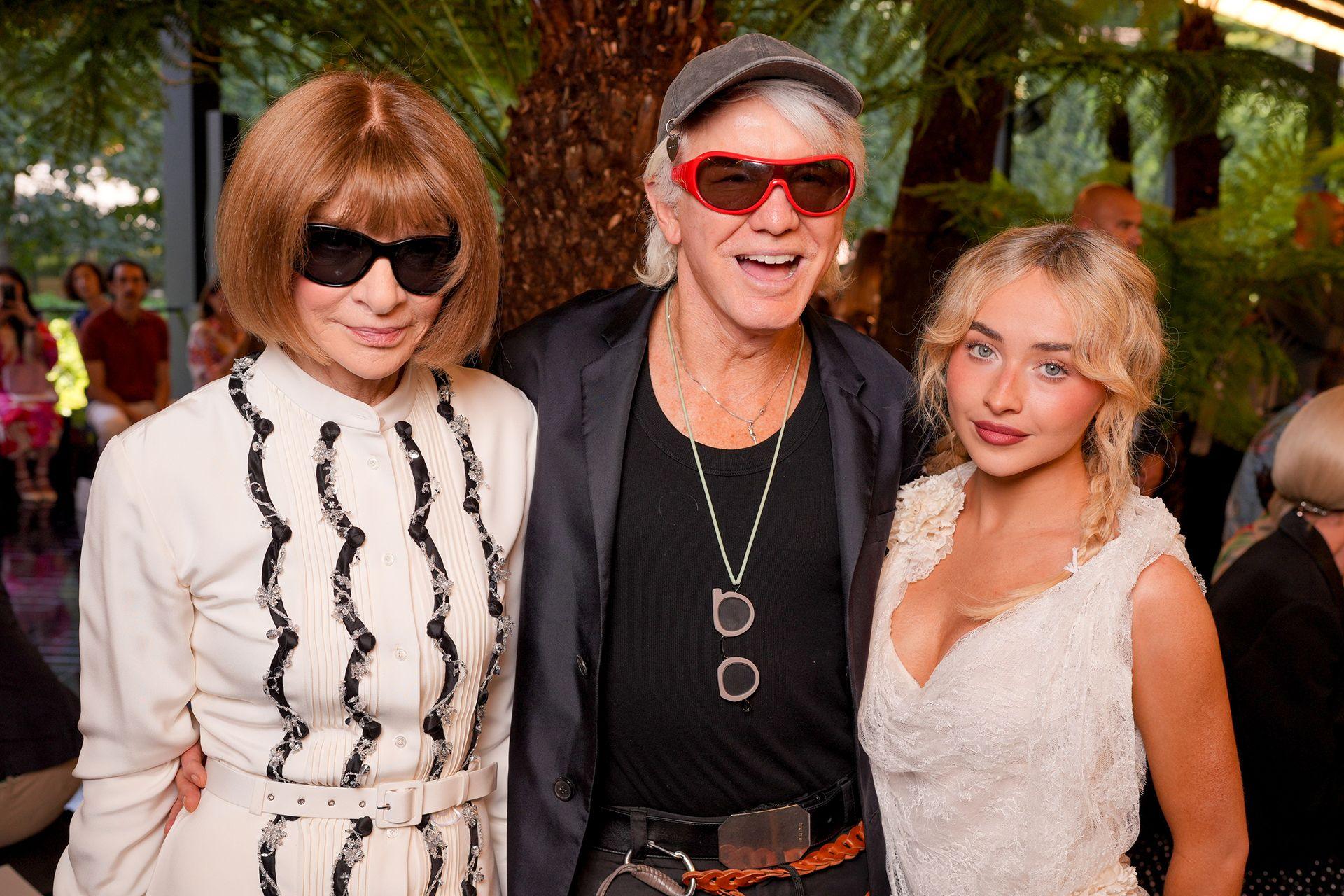 Anna Wintour, Baz Luhrmann and Sabrina Carpenter at the Dior fashion show as part of Paris Haute Couture Fall/Winter 2026 held at Musée Rodin on July 06, 2026 in Paris, France.