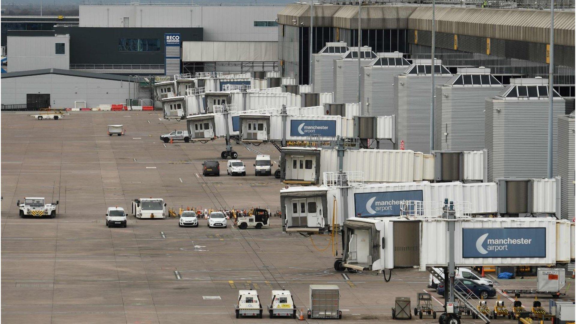 Empty stands at Manchester Airport