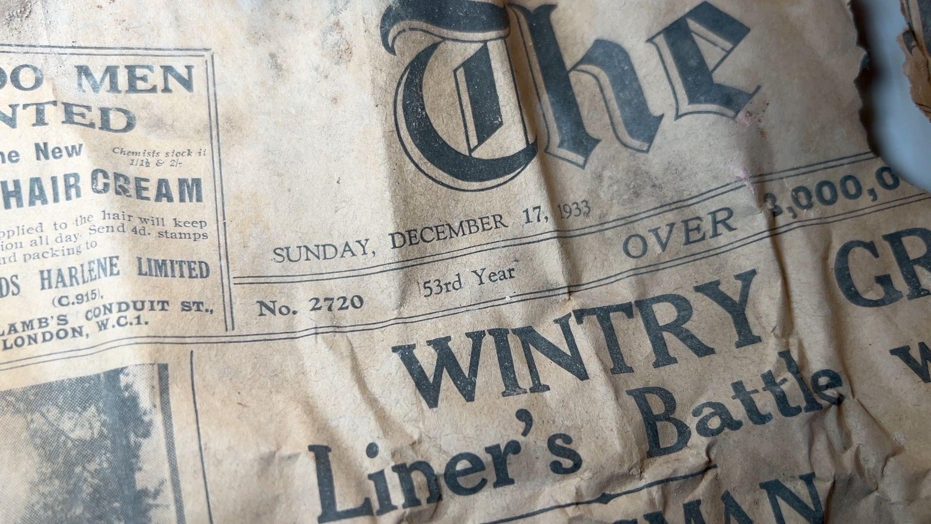 An old brown newspaper.