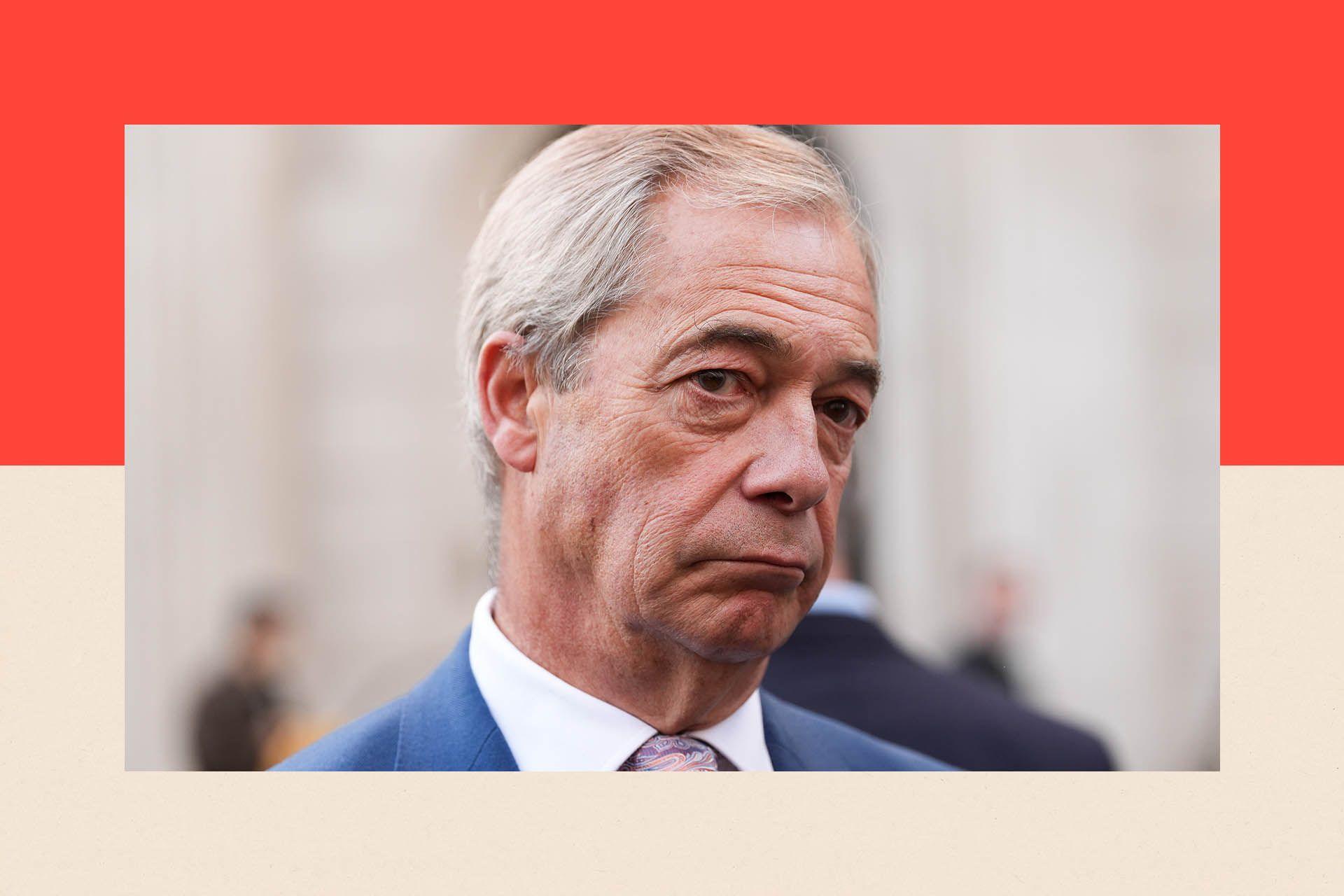 A close up shot of Nigel Farage