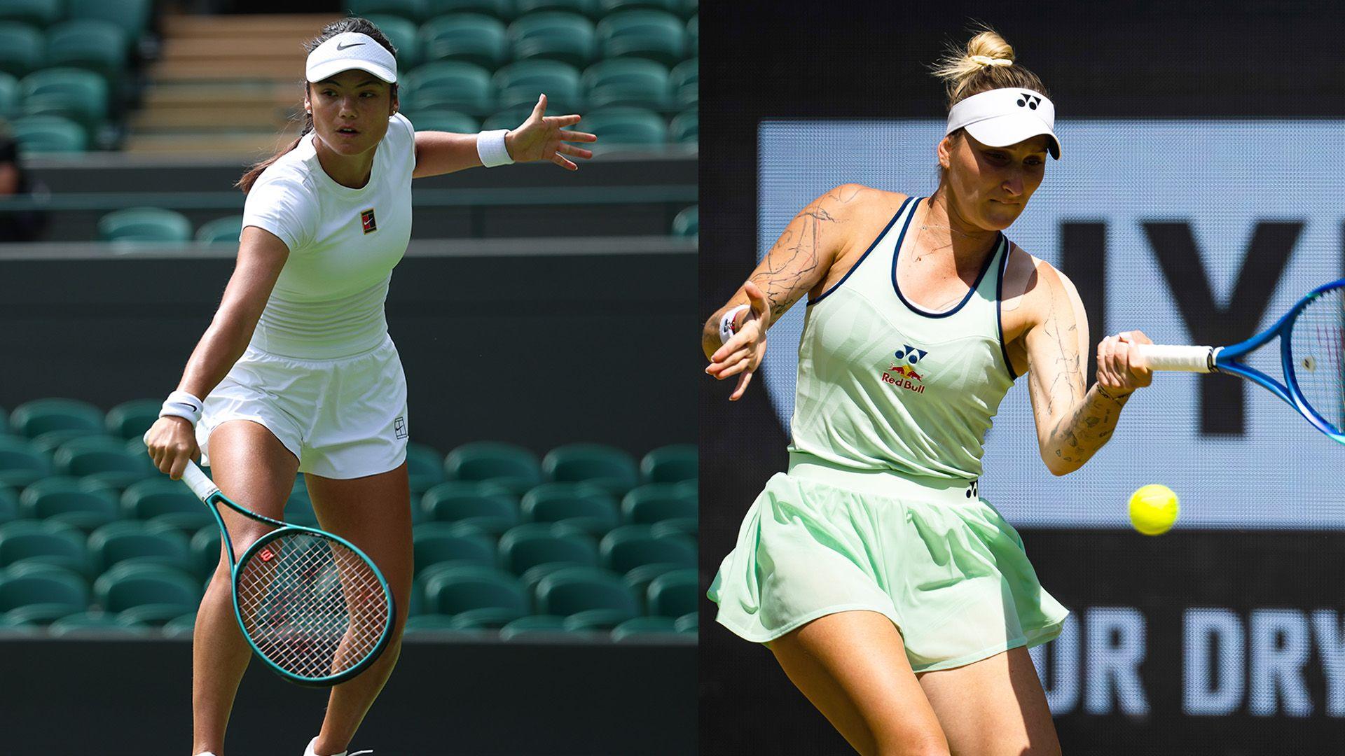 (L) Emma Raducanu (R) Marketa Vondrousova