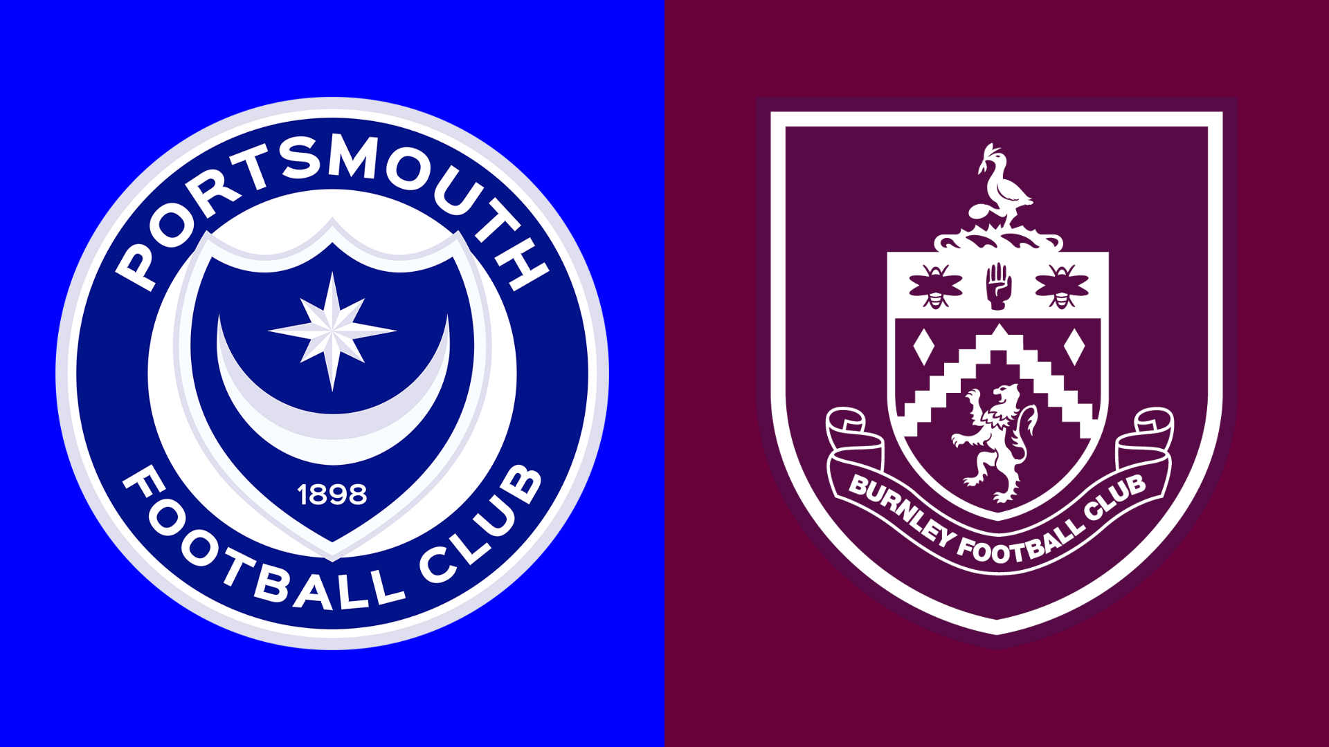 Portsmouth and Burnley club badges