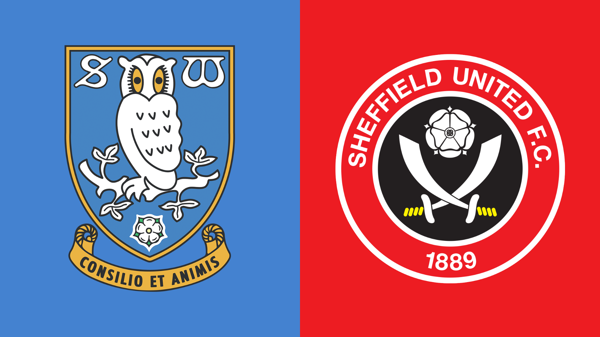 Side-by-side of Sheffield Wednesday and Sheffield United club badges