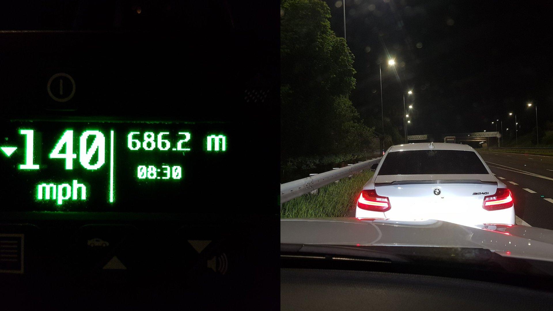 Speedometer reading 140mph and stopped BMW