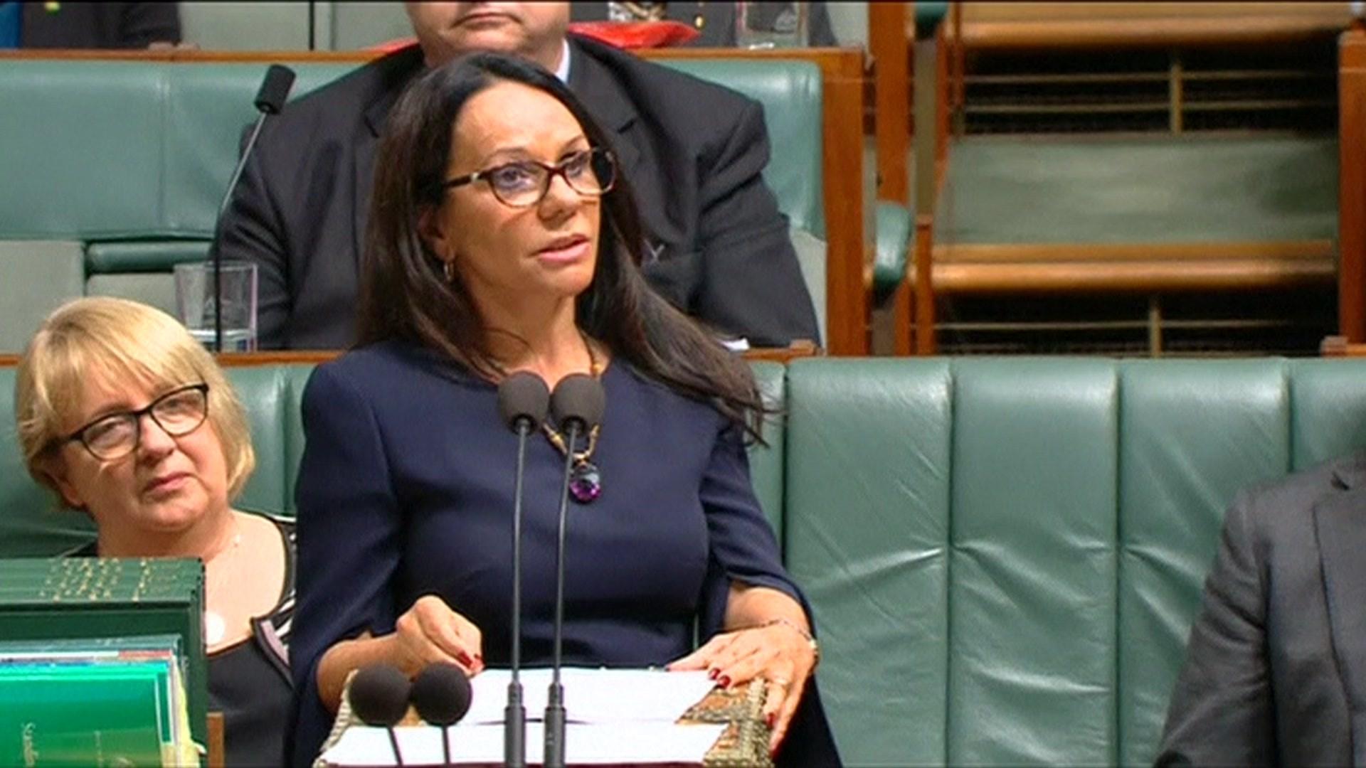 Linda Burney, Australia's first female aboriginal MP, giving a speech - 31 August 2016