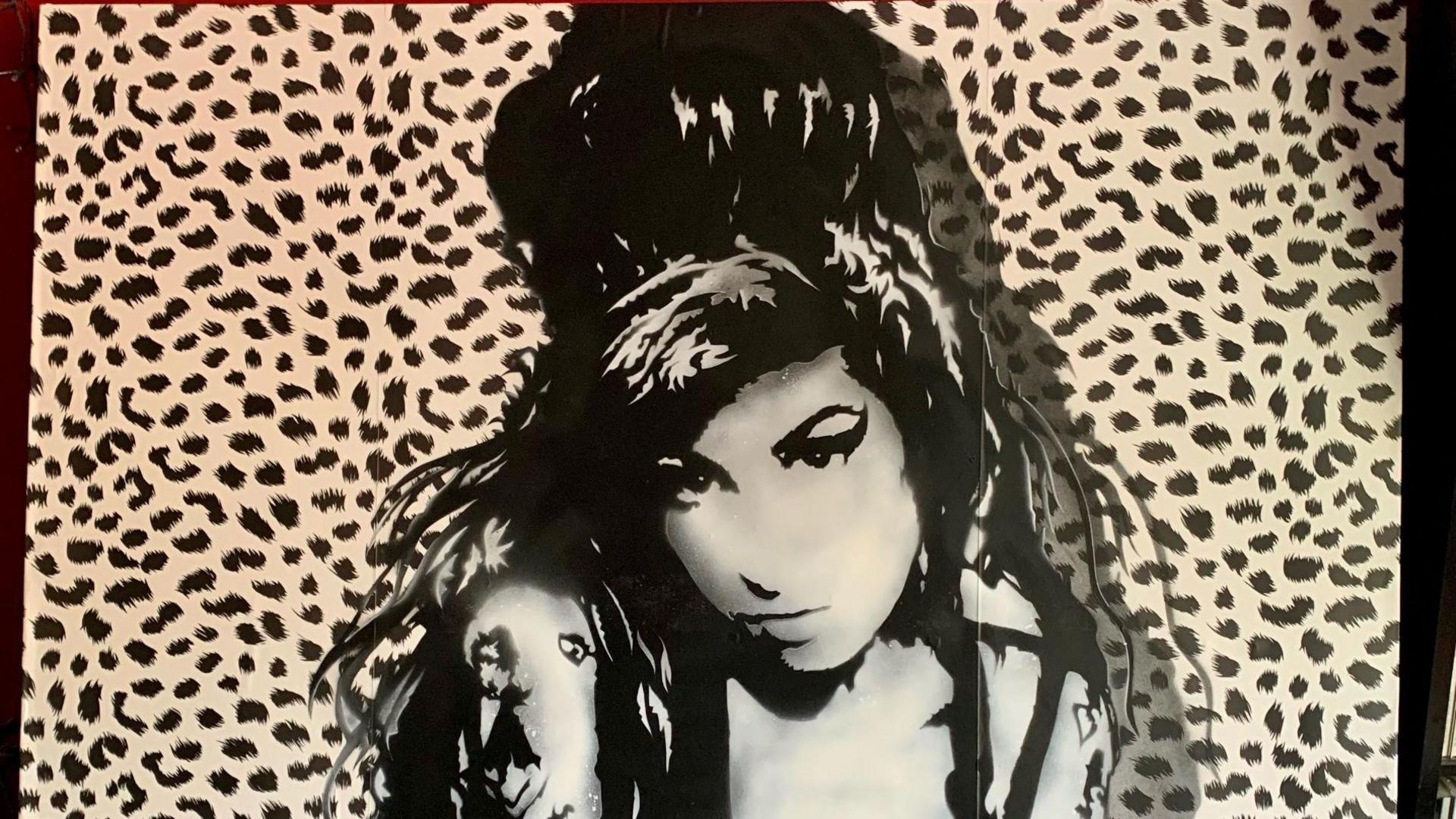 A portrait of singer Amy Winehouse