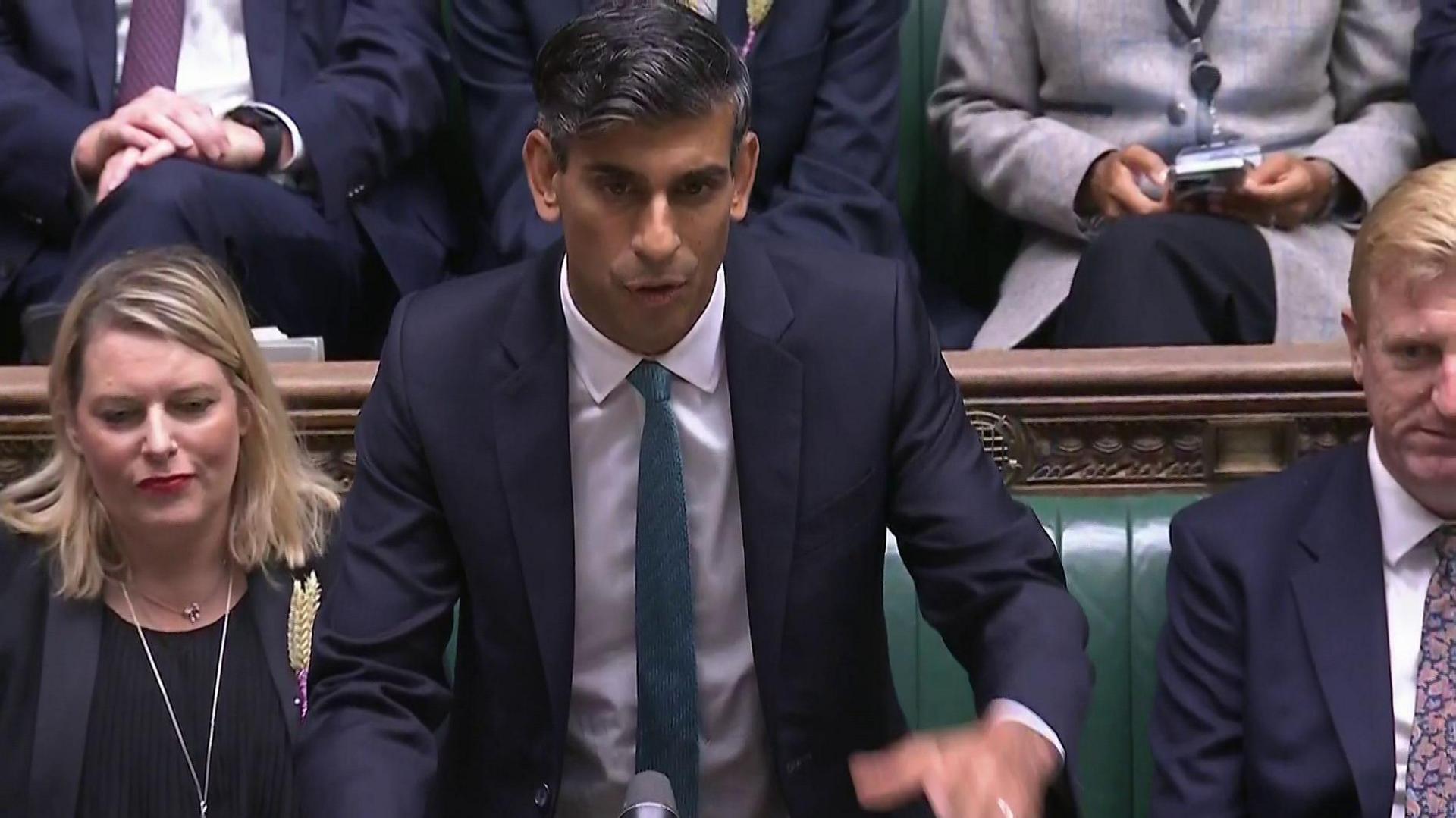 Rishi Sunak in the Commons during Prime Minister's Questions