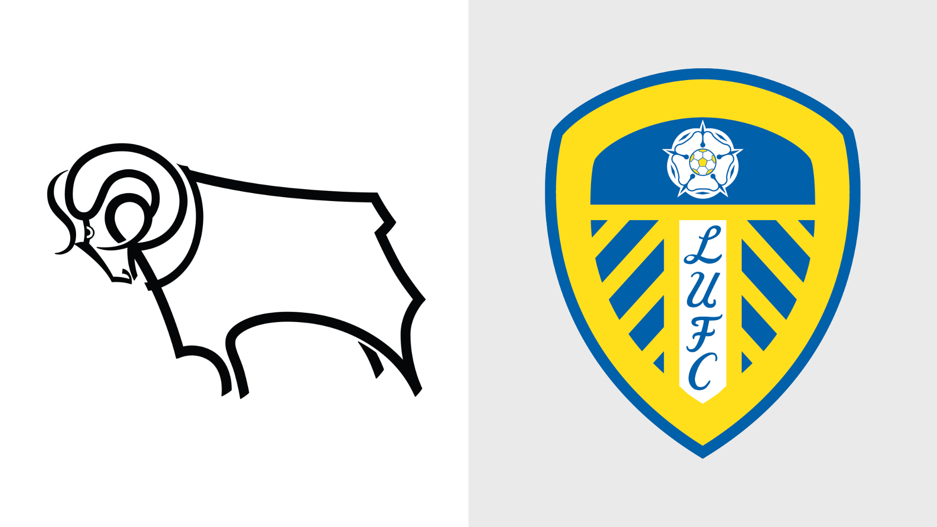 Derby County and Leeds United football club crests (Photo: BBC)