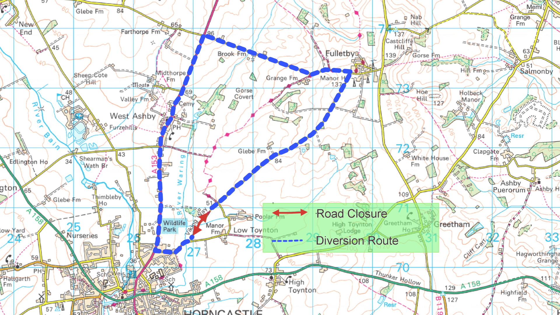 Diversion route during culvert repairs