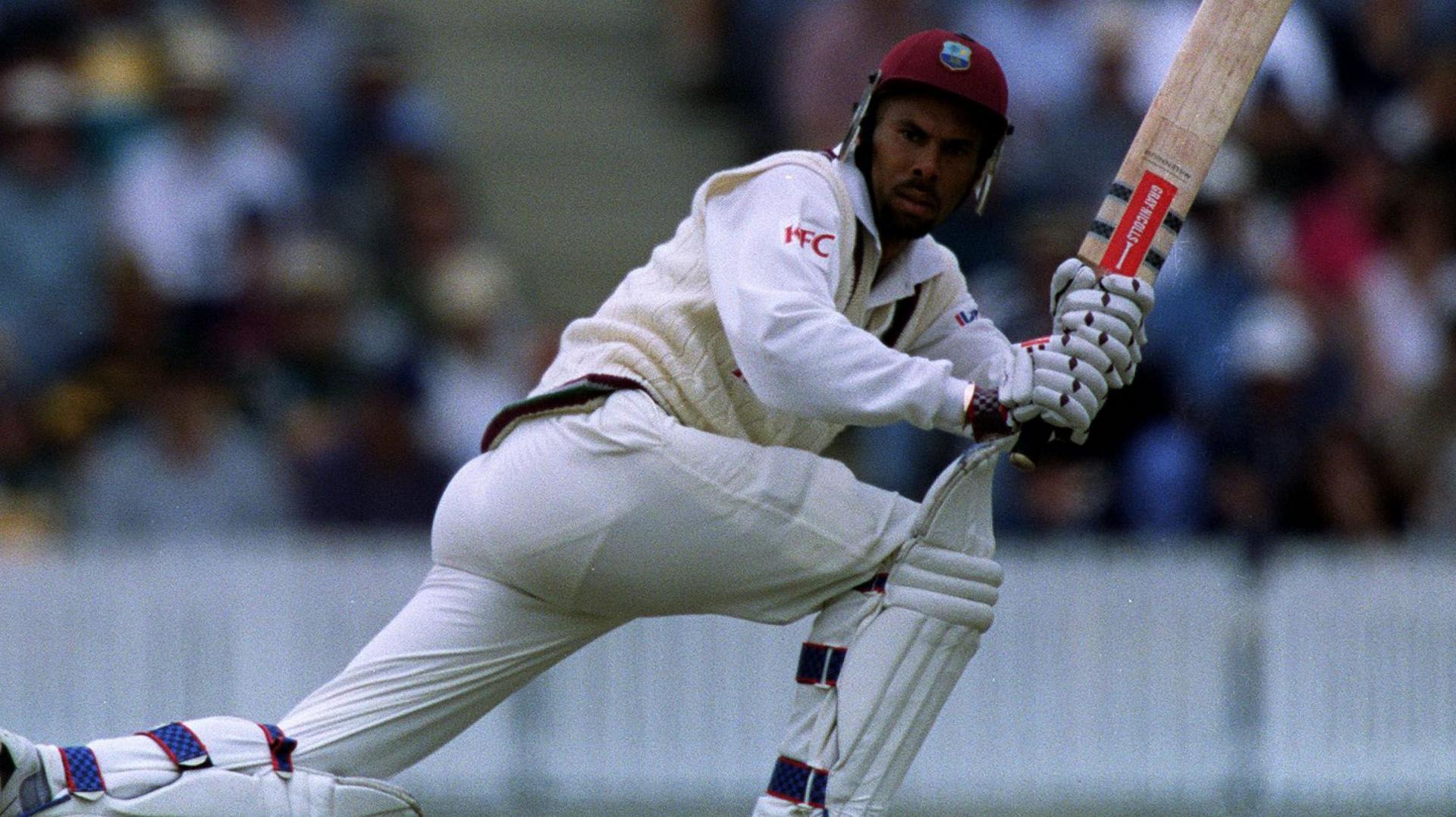Jimmy Adams batting for West Indies