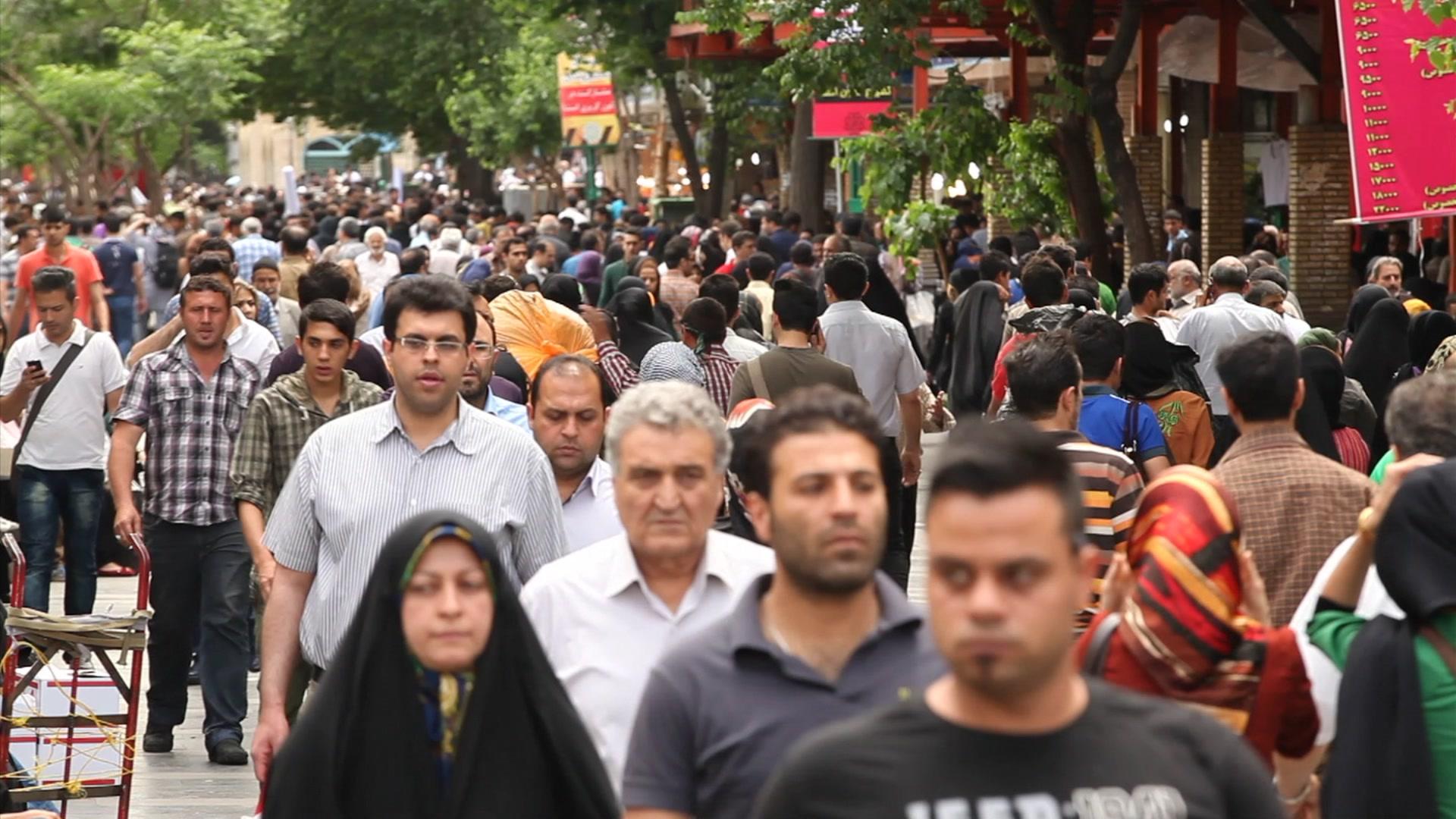 crowds in Tehran