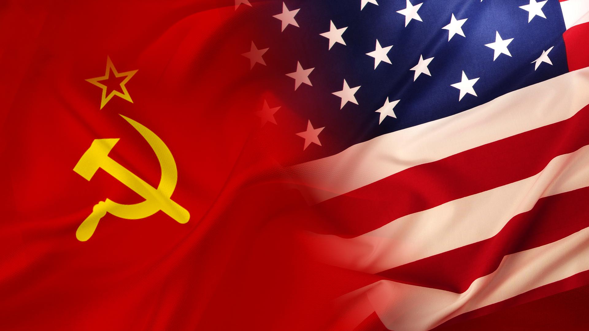 USSR and US flag.