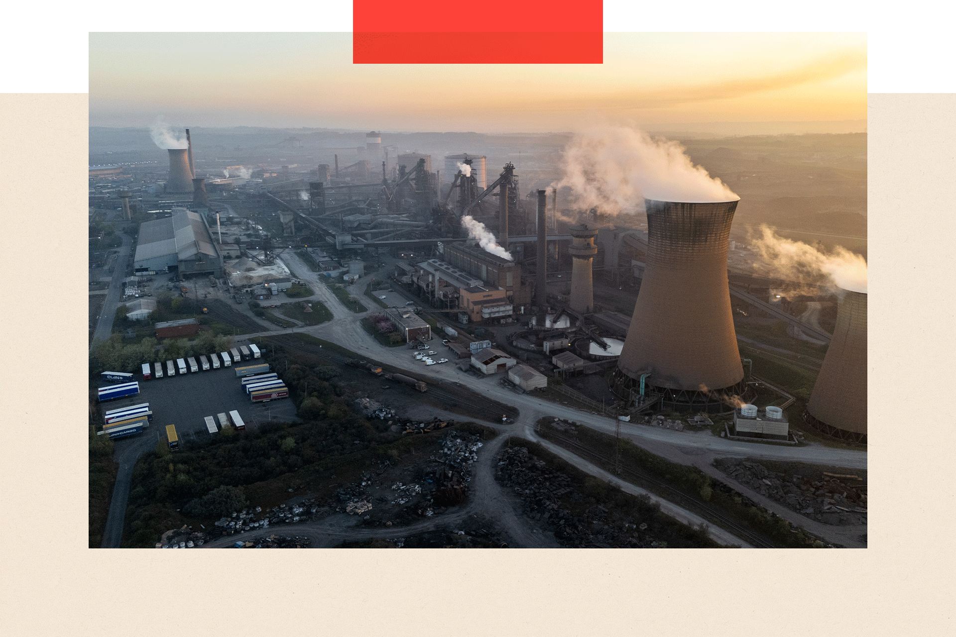 An aerial view of the British Steel Scunthorpe Site