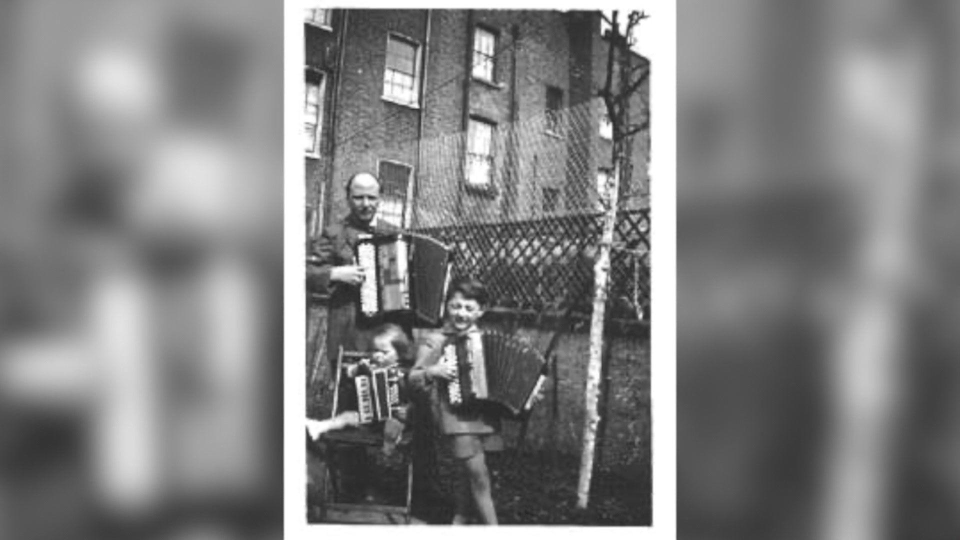 Bruno Allodi with his sons, Emilio (seated) and Claudio, at their north London home