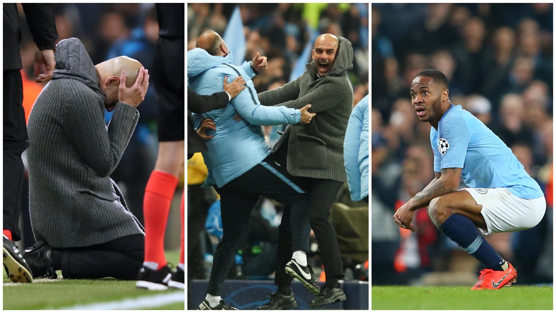 Pep Guardiola and Raheem Sterling