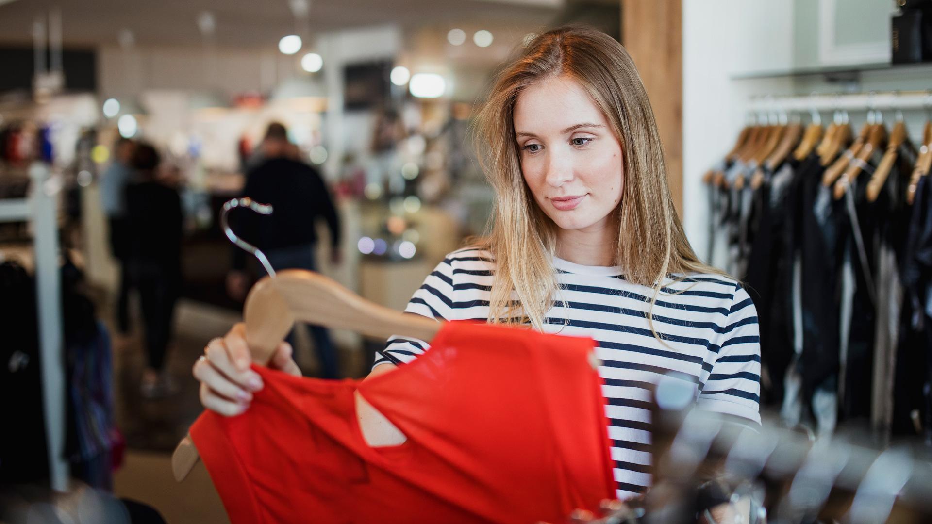 Woman in a clothes shop