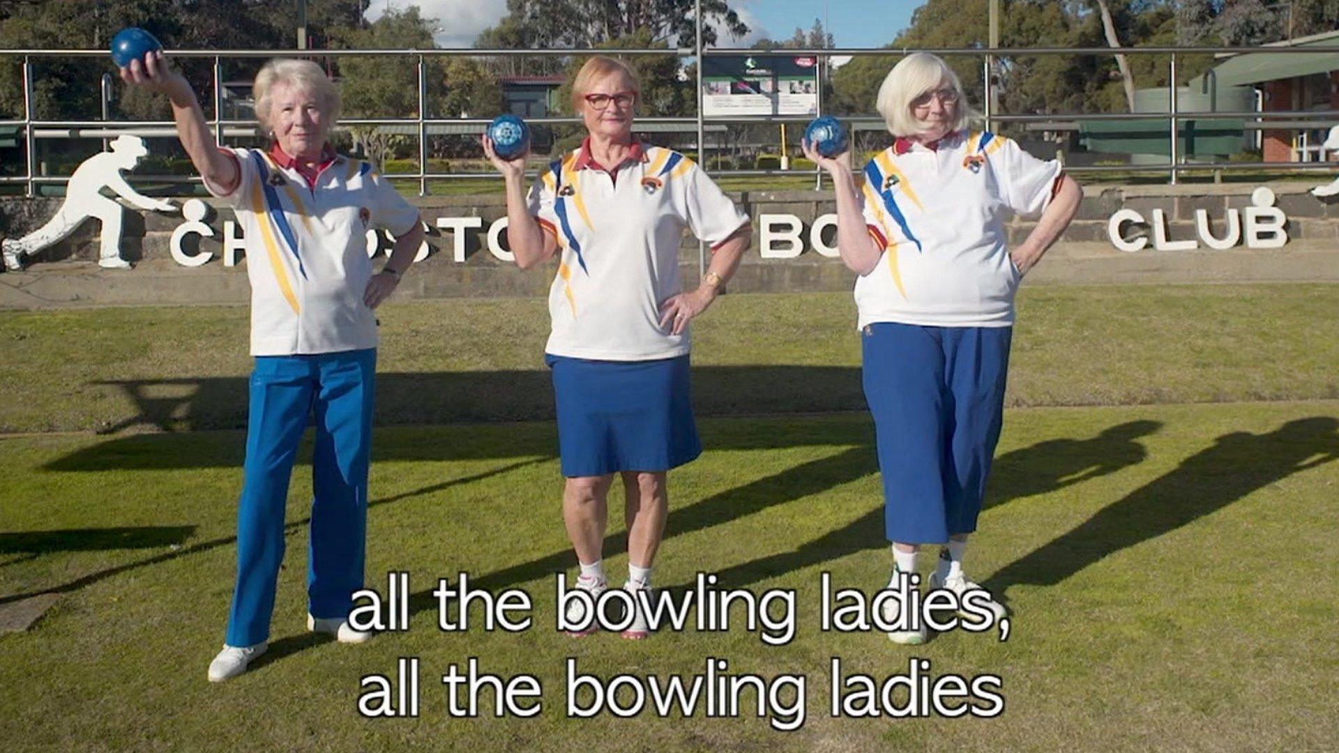 The Chadstone Bowls Club ladies in the video