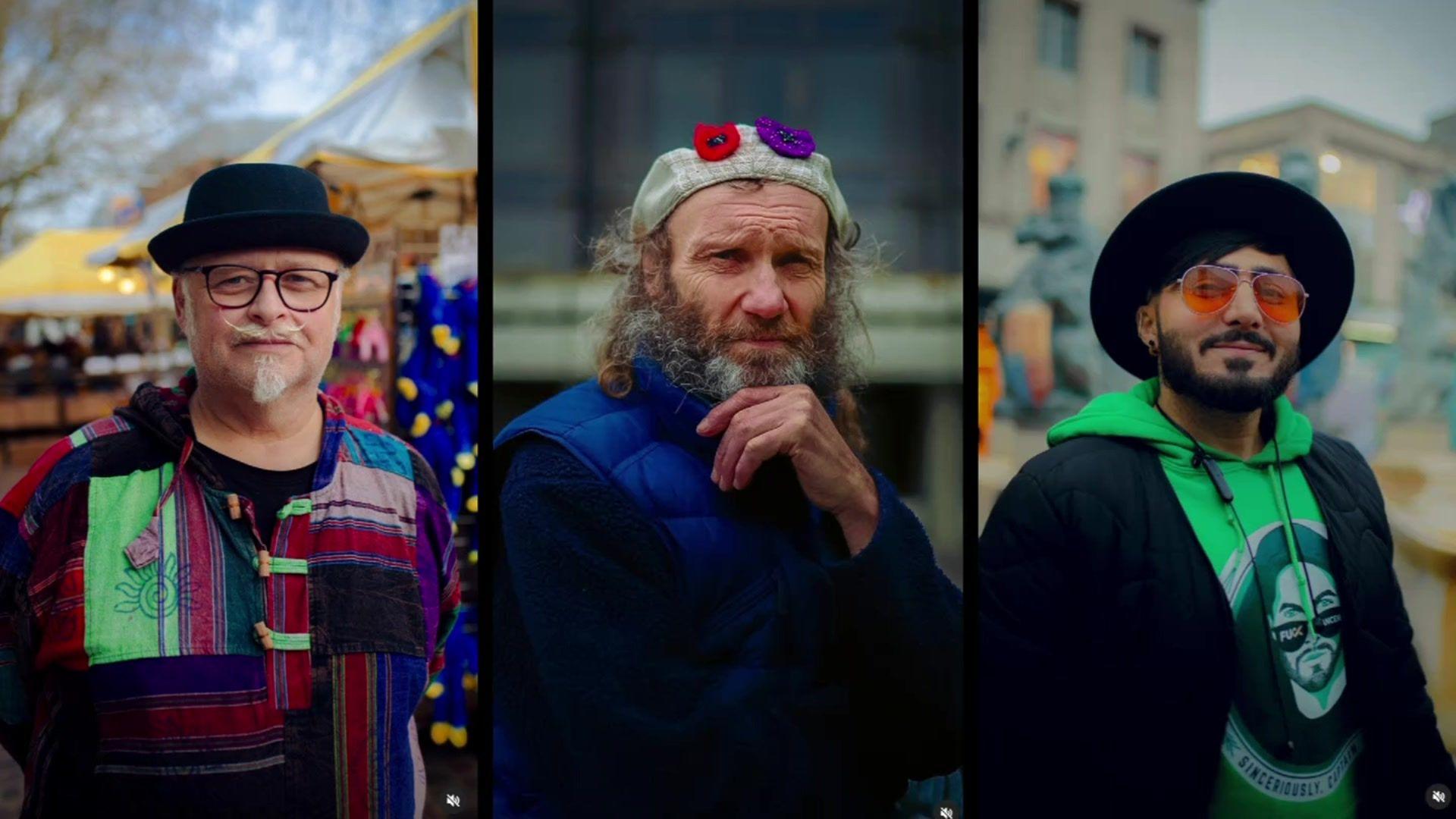 Three people photographed by Jamie O'Neill