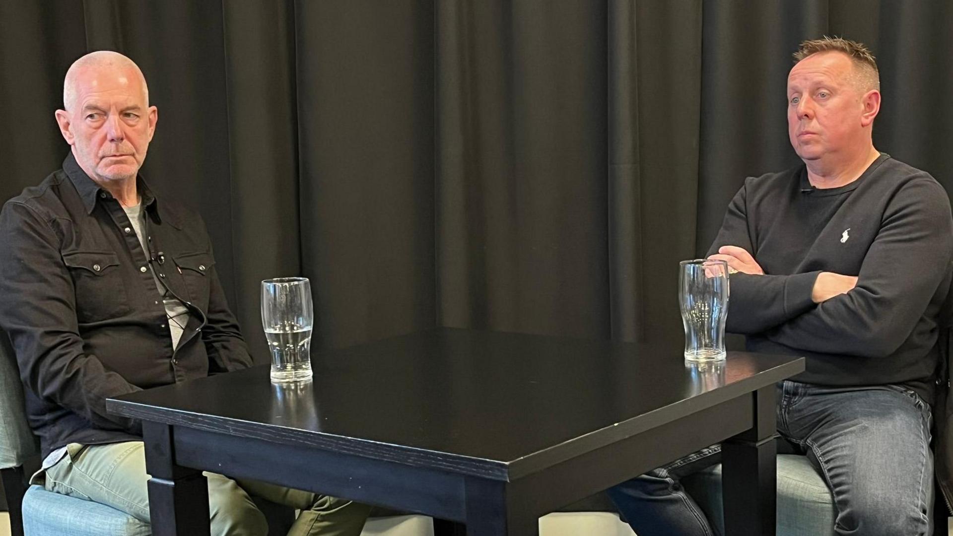 Peter Short and Ian Pyatt sitting at a table